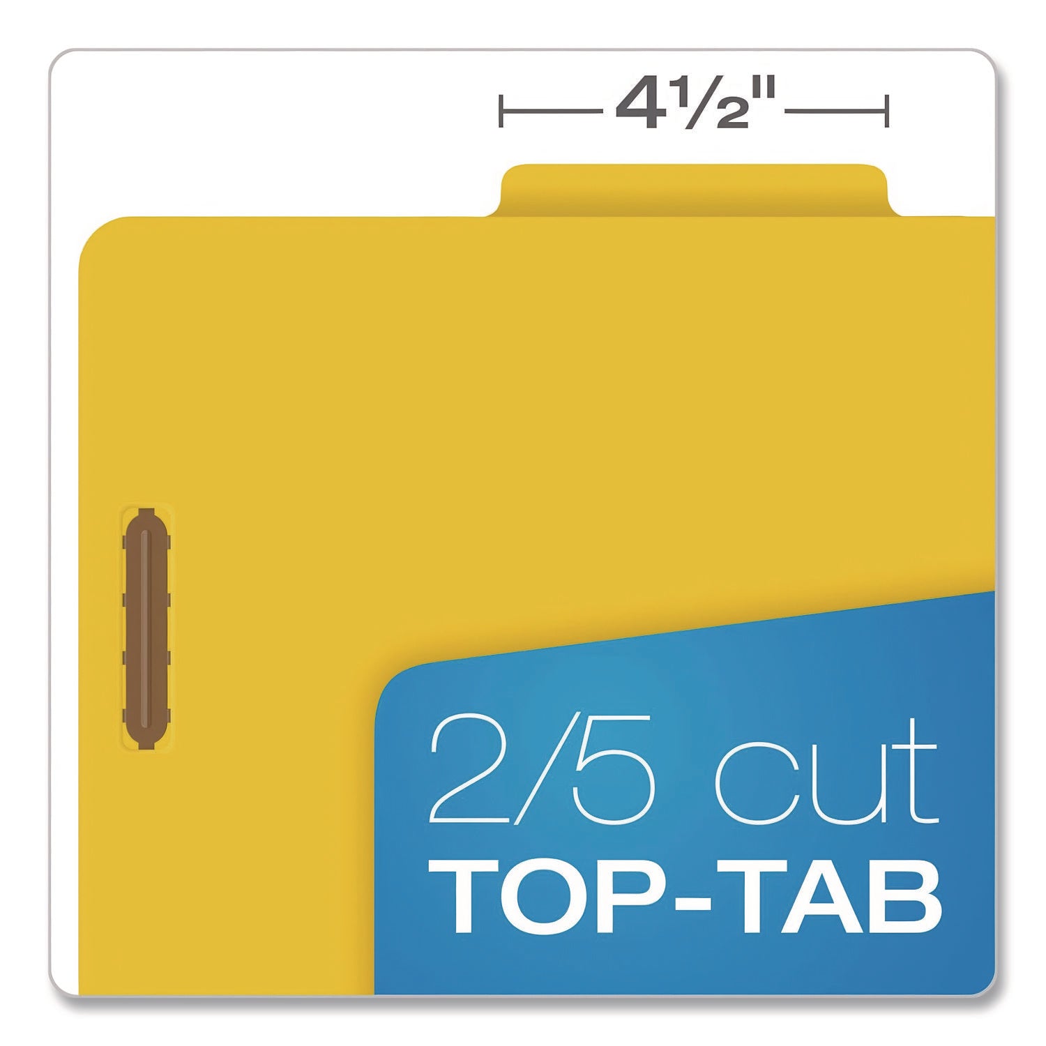 Pendaflex® Reinforced Pressboard Classification Folders, 1.75" Expansion, 1 Divider, 4 Fasteners, Letter Size, Yellow Exterior, 10/Box