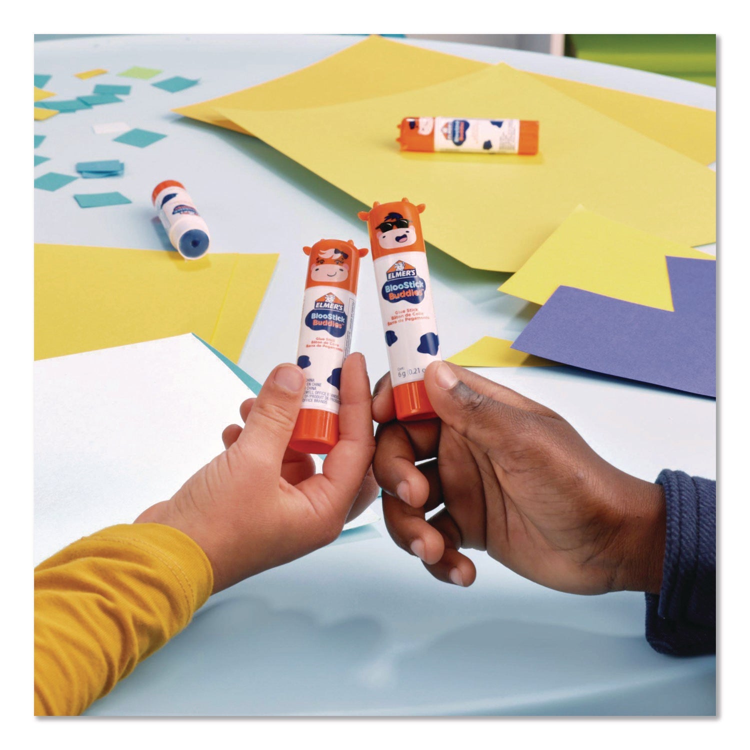 Elmer's® BlooStick Buddies and Disappearing Purple Glue Stick Combo Pack, 0.21 oz, Dries Clear, 12/Pack - Bloom Skins