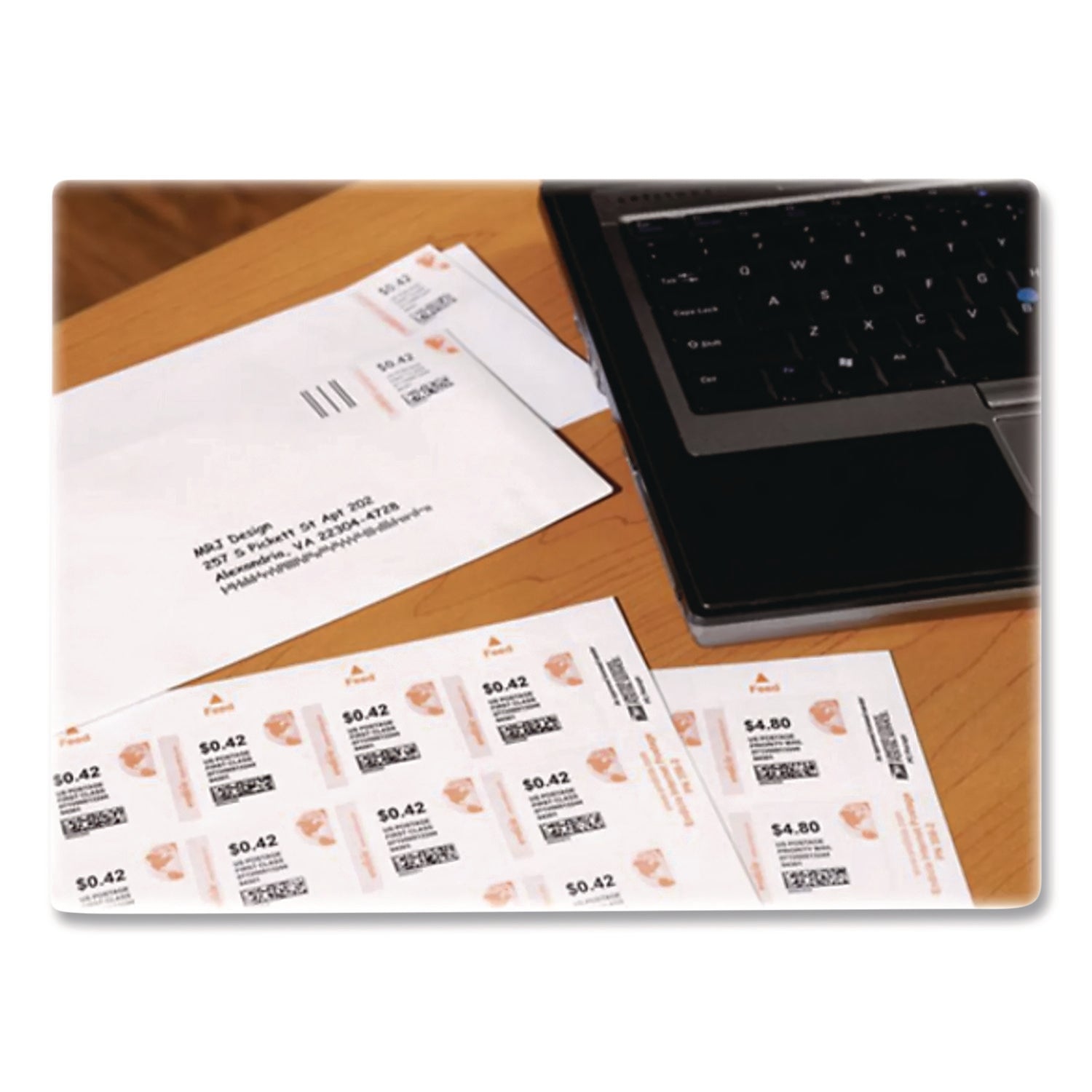 DYMO® Printable Postage Stamp Sheets, White, 24 Labels/Sheet, 8 Sheets, 192 Labels/Pack