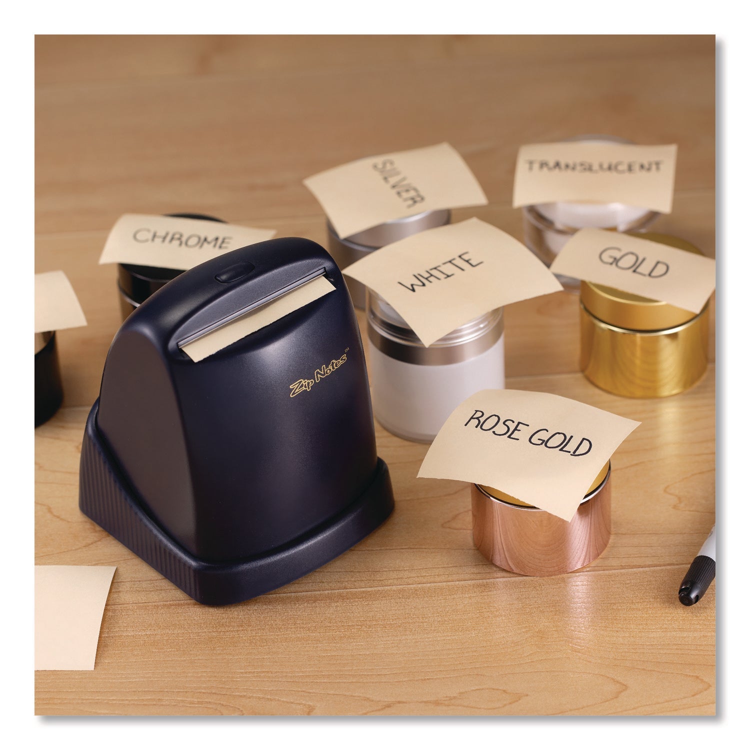 Zip Notes™ Executive Dispenser, For 150 ft x 3" Rolls, Black, Includes (1) Refill Roll and (2) AA Batteries - Bloom Skins