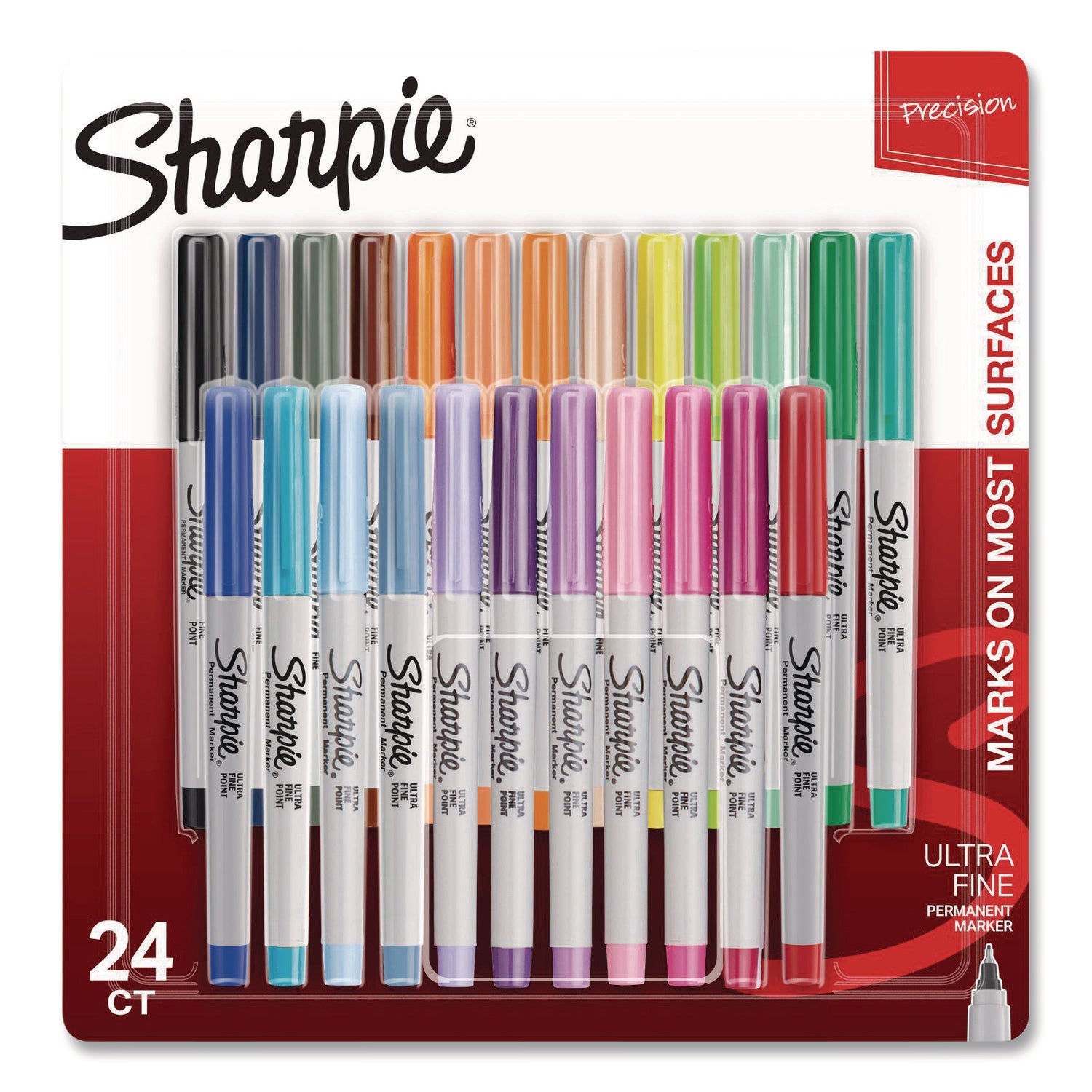 Sharpie® Ultra Fine Tip Permanent Marker, Ultra Fine Needle Tip, Assorted Colors, 24/Pack - Bloom Skins