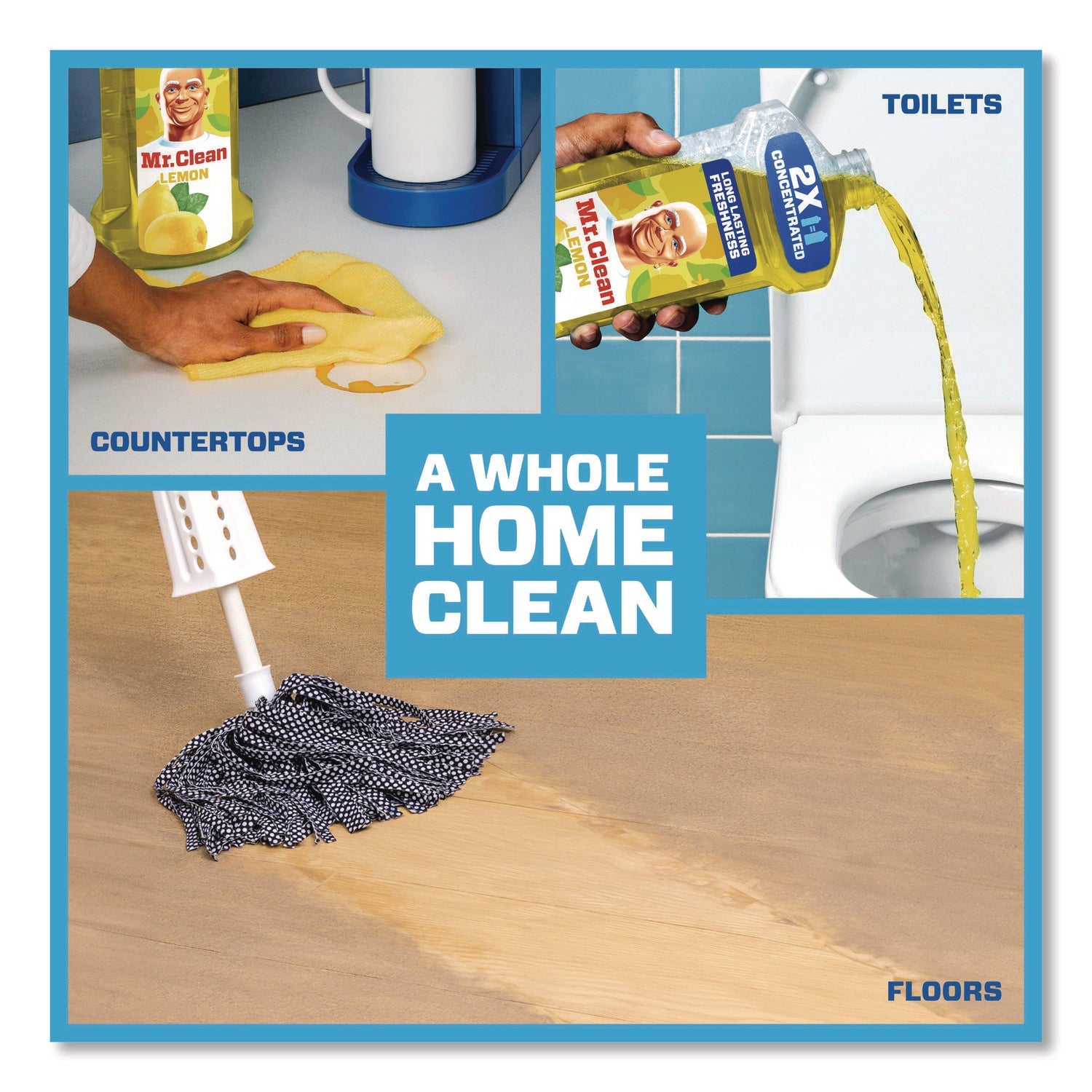 Mr. Clean® Multi-Surface Antibacterial Cleaner, Lemon Scent, 23 oz Bottle, 6/Carton