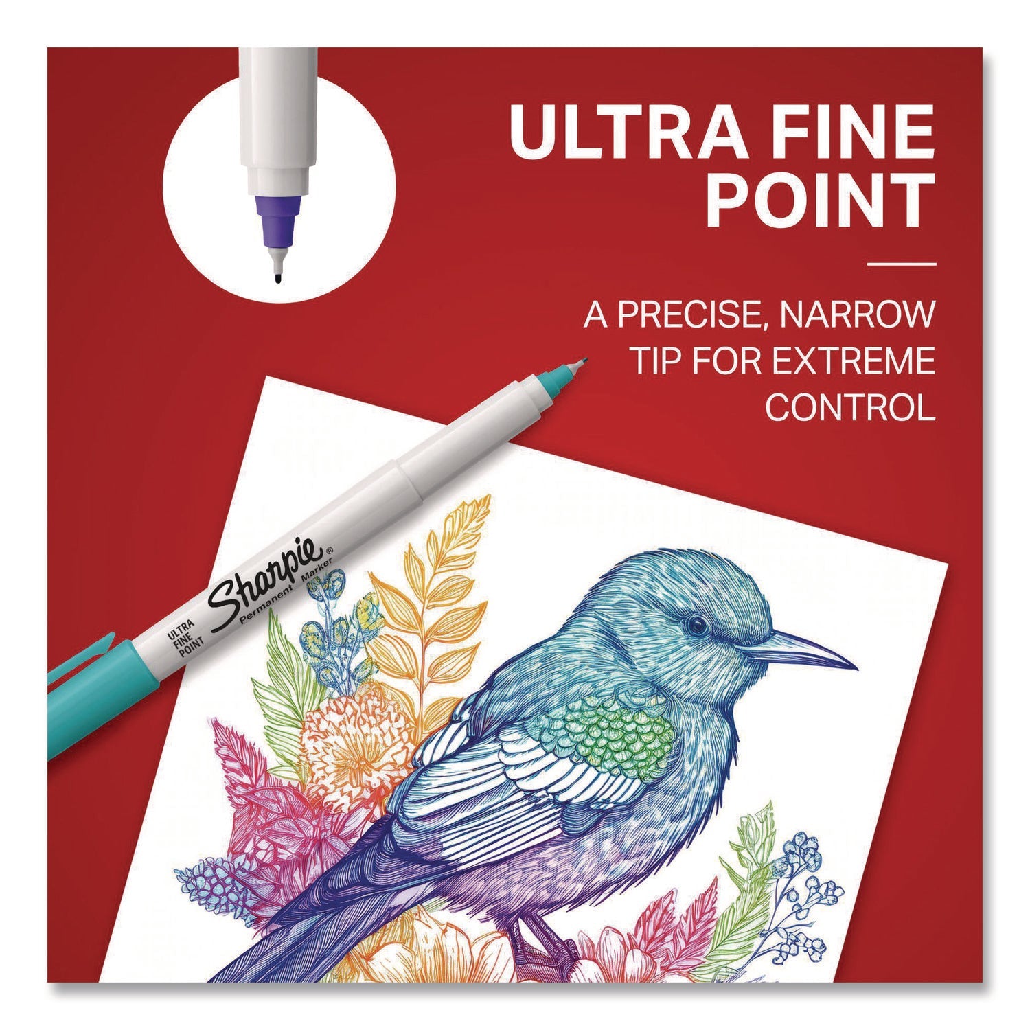 Sharpie® Ultra Fine Tip Permanent Marker, Ultra Fine Needle Tip, Assorted Colors, 24/Pack - Bloom Skins