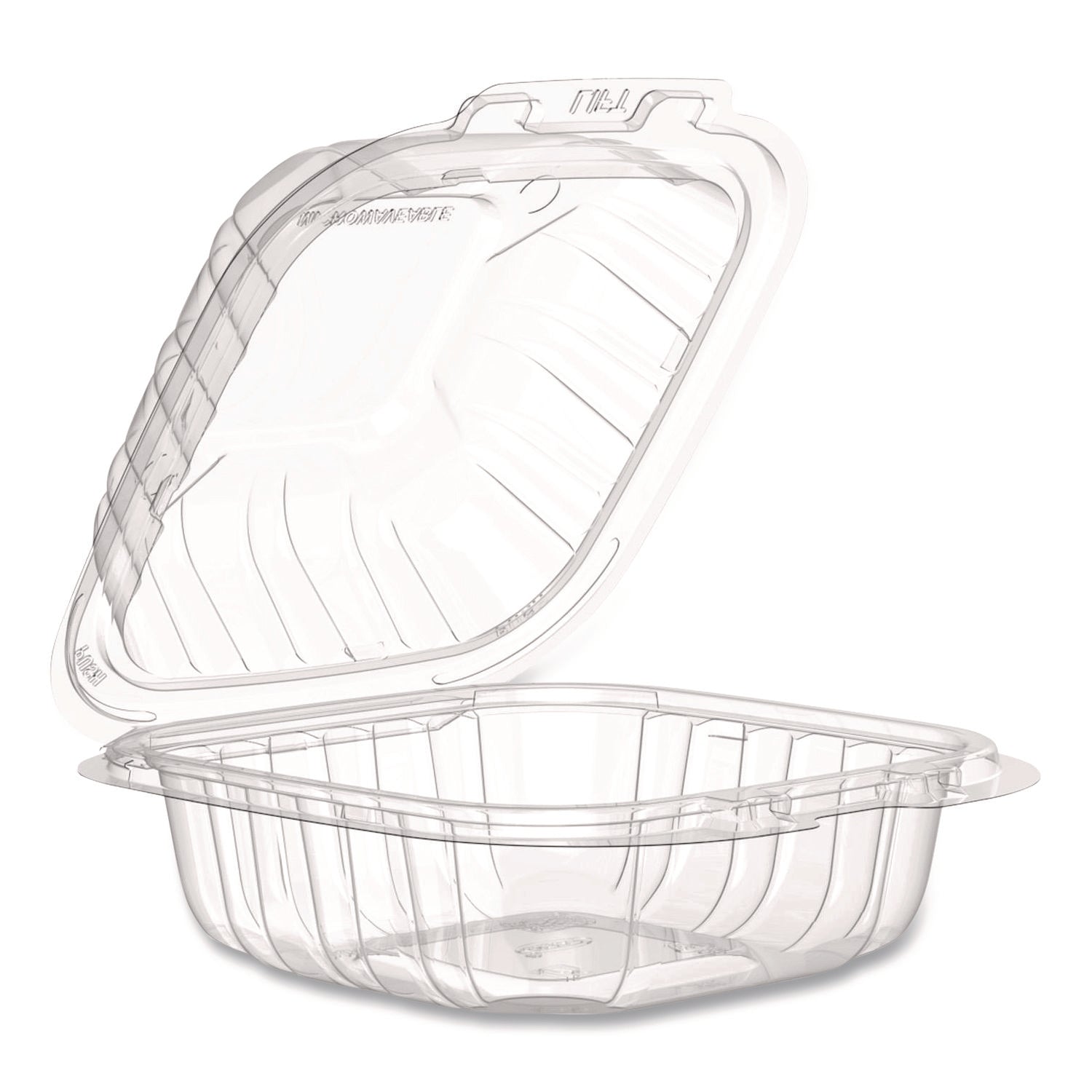 Dart® Microwaveable Hinged Containers, 6.31 x 6.31 x 3, Clear, Plastic, 300/Carton - Bloom Skins