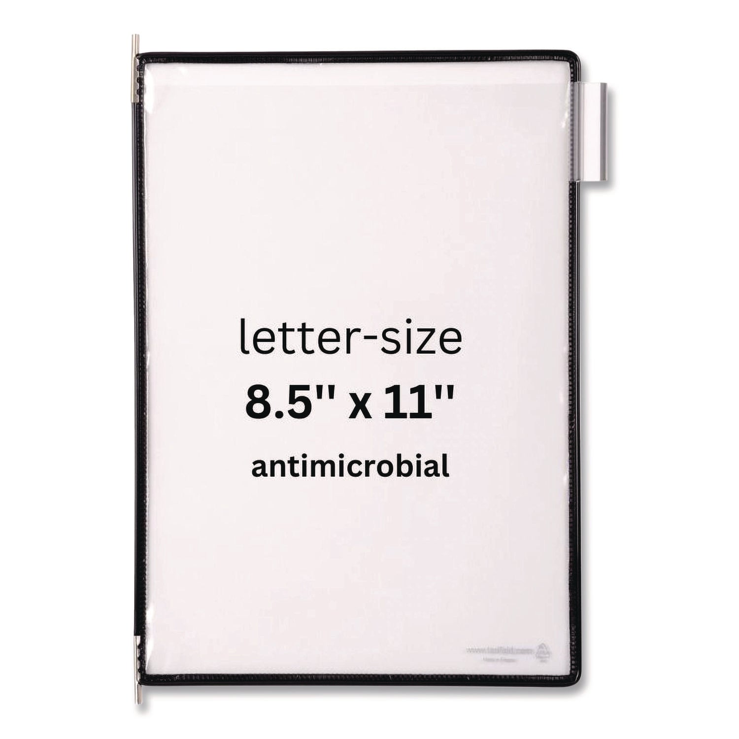 djois® by Tarifold Antimicrobial Pivoting Pockets, 1 Section, Black, 10/Pack - Bloom Skins