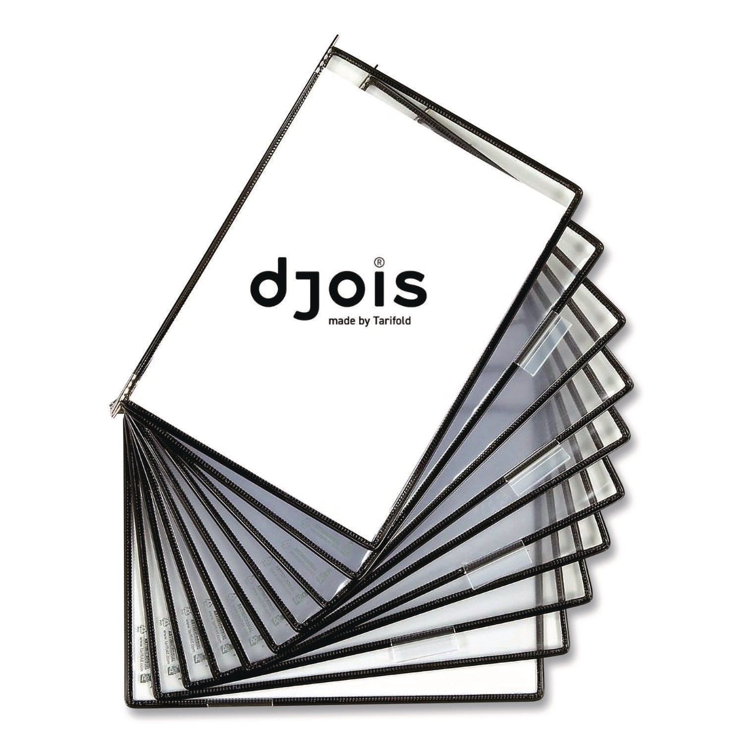 djois® by Tarifold Antimicrobial Pivoting Pockets, 1 Section, Black, 10/Pack - Bloom Skins