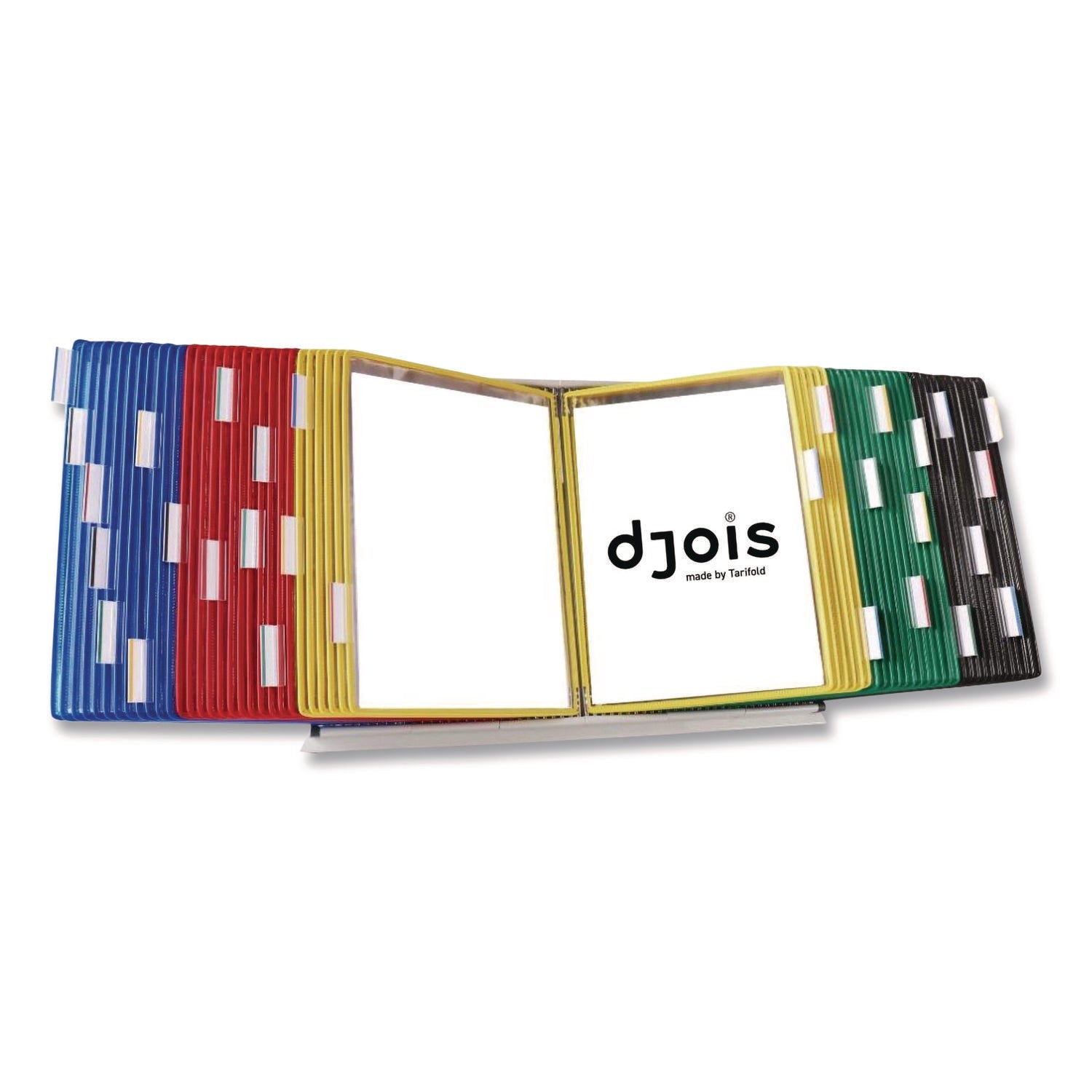 djois® by Tarifold Desktop Reference and Display System, 60 Panels with Assorted Borders, White Base - Bloom Skins