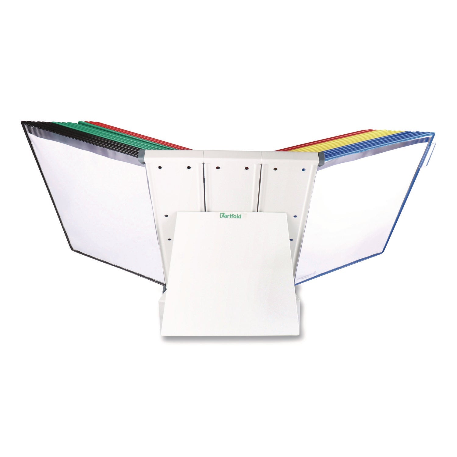 djois® by Tarifold Desktop Reference and Display System, 30 Panels with Assorted Borders, White Base - Bloom Skins