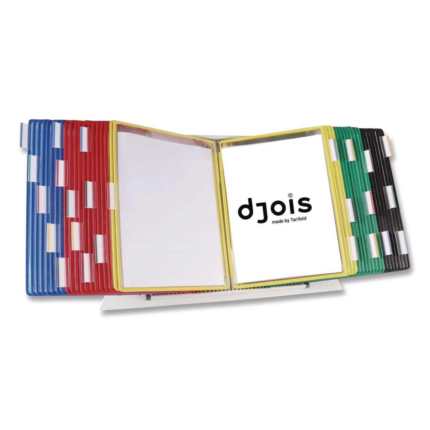 djois® by Tarifold Desktop Reference and Display System, 40 Panels with Assorted Borders, White Base - Bloom Skins
