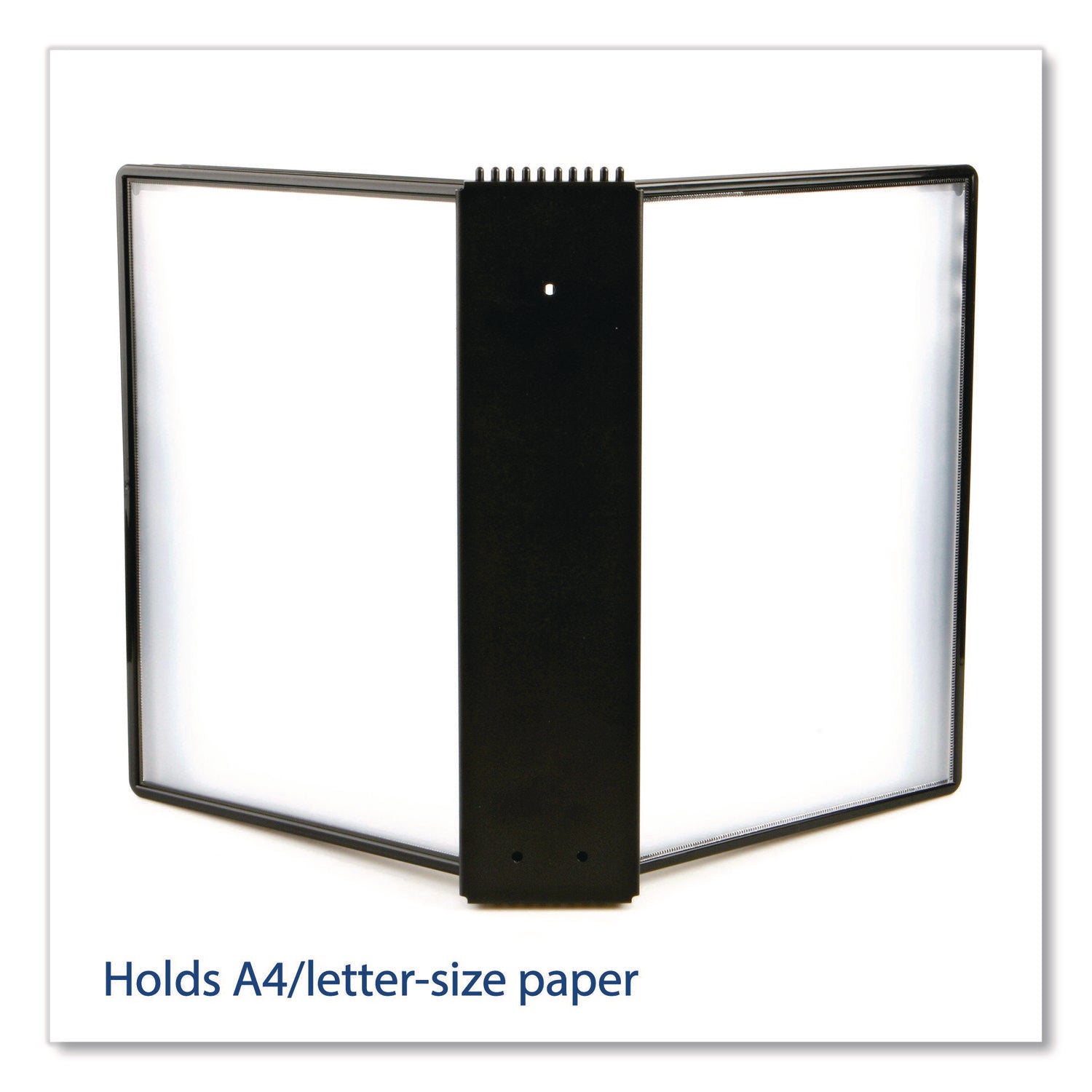 djois® by Tarifold Easy-Load Wall Display Unit, 10 Panels with Black Borders, Black Base - Bloom Skins