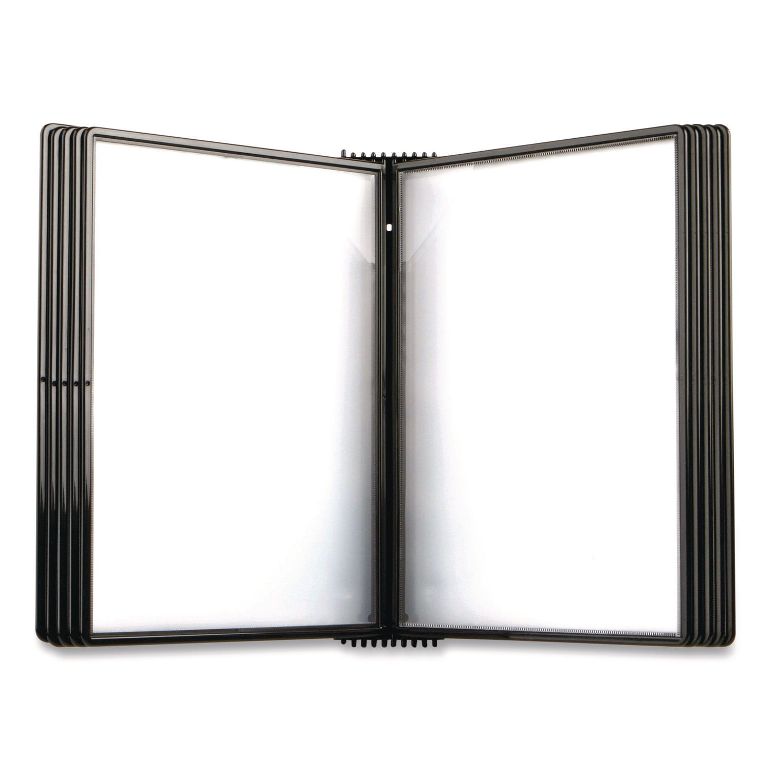 djois® by Tarifold Easy-Load Wall Display Unit, 10 Panels with Black Borders, Black Base - Bloom Skins