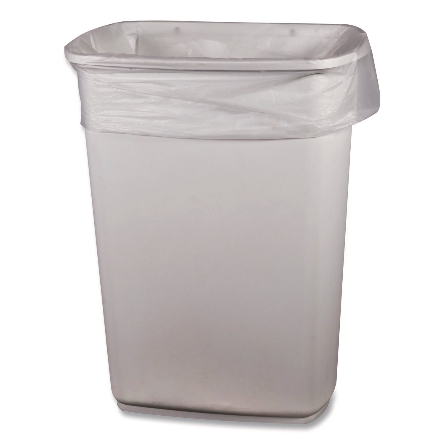 Heritage Linear Low-Density Can Liners, 33 gal, 0.65 mil, 33 x 39, Clear, Roll, 250/Carton