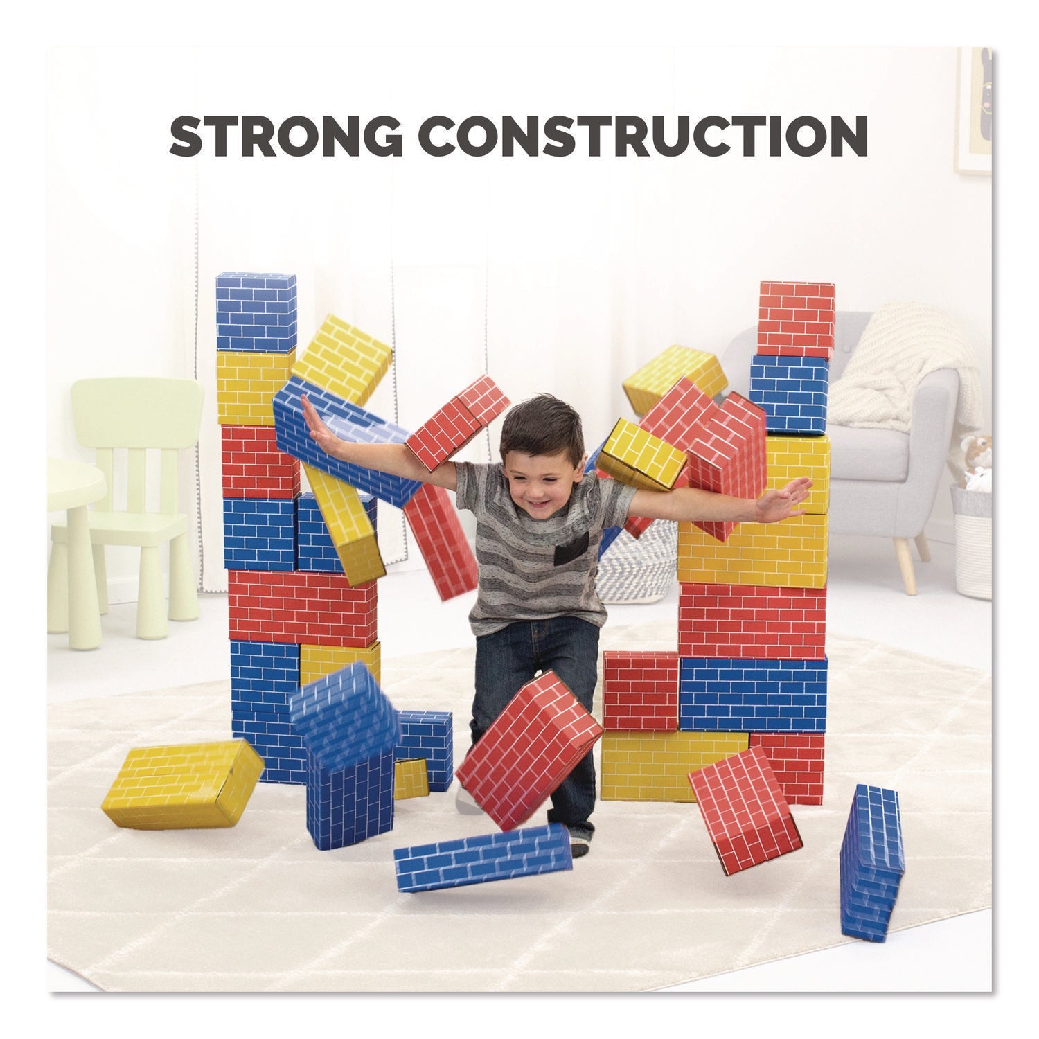 Bankers Box® At Play Cardboard Building Block, 32-ECT Corrugated Board, Assorted, 20/Pack - Bloom Skins