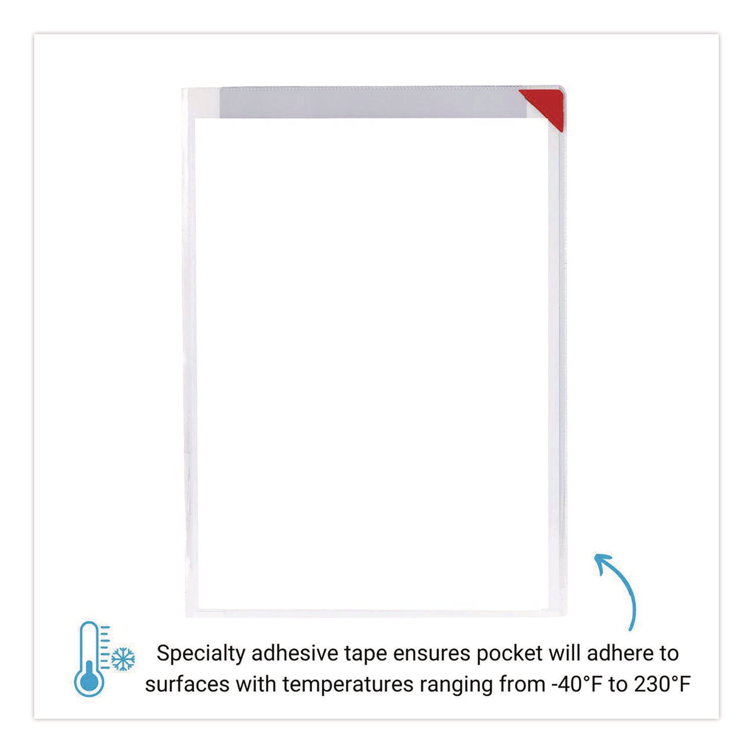 djois® by Tarifold Easy Clic Sub-Zero Signage Pocket, 8.5 x 11 Insert, Clear Frame, 10/Pack - Bloom Skins