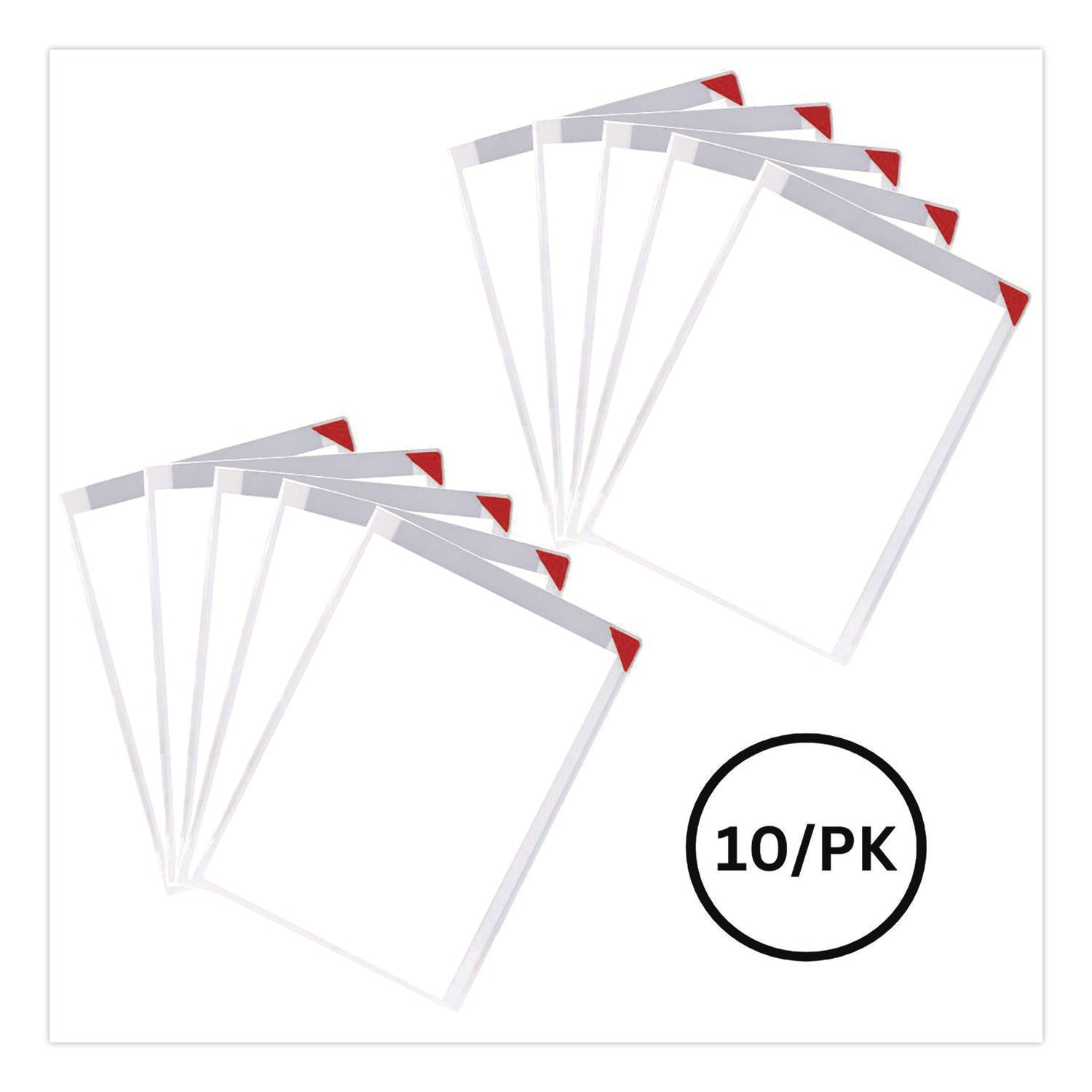 djois® by Tarifold Easy Clic Sub-Zero Signage Pocket, 8.5 x 11 Insert, Clear Frame, 10/Pack - Bloom Skins