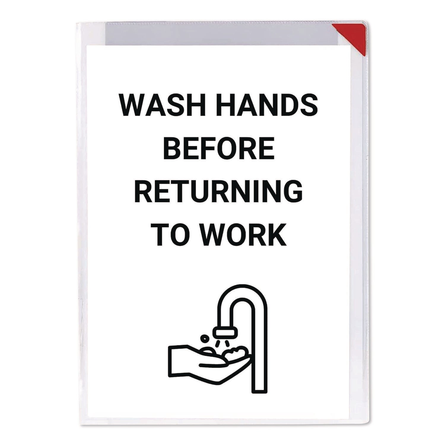 djois® by Tarifold Easy Clic Sub-Zero Signage Pocket, 8.5 x 11 Insert, Clear Frame, 10/Pack - Bloom Skins
