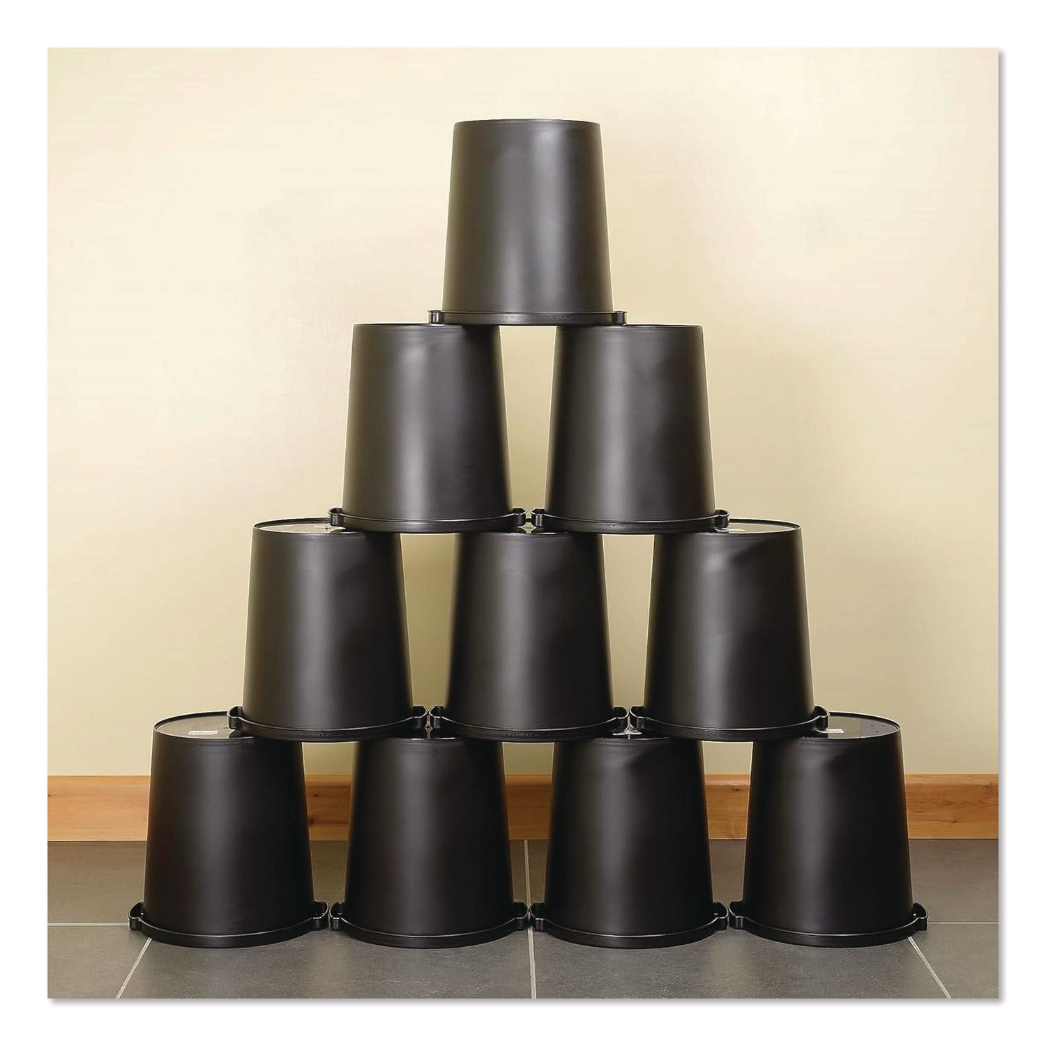 djois® by Tarifold Re-solution Commerical Waste Paper Bin, 4.5 gal, Plastic, Black - Bloom Skins