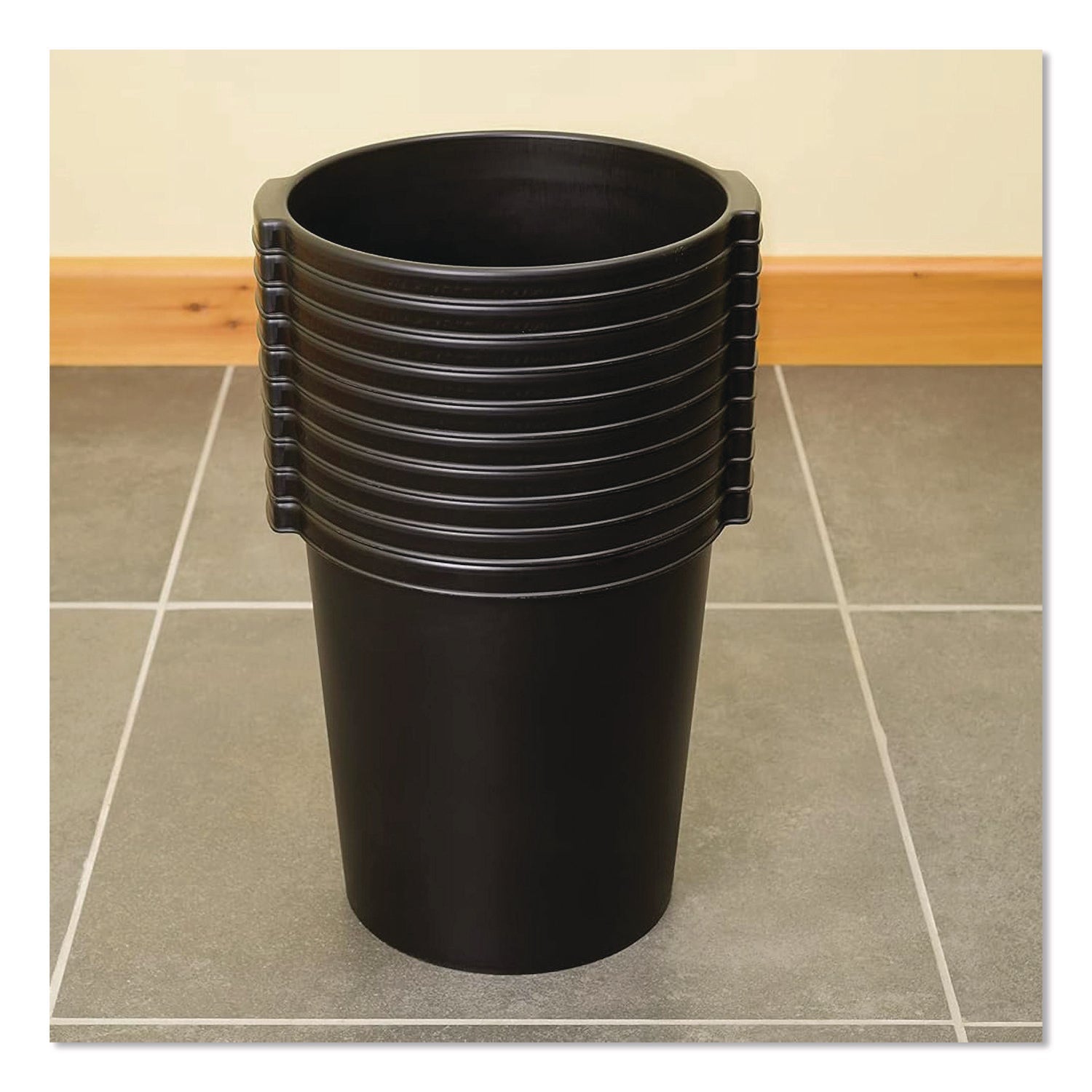 djois® by Tarifold Re-solution Commerical Waste Paper Bin, 4.5 gal, Plastic, Black - Bloom Skins