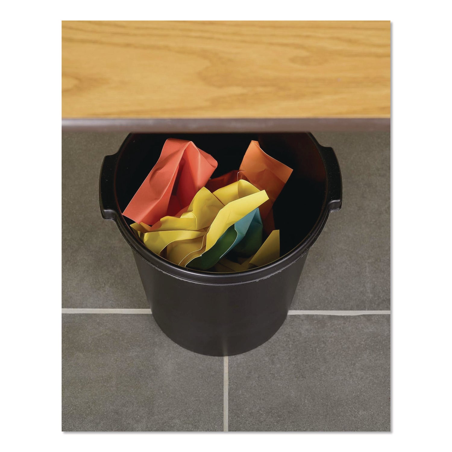 djois® by Tarifold Re-solution Commerical Waste Paper Bin, 4.5 gal, Plastic, Black - Bloom Skins