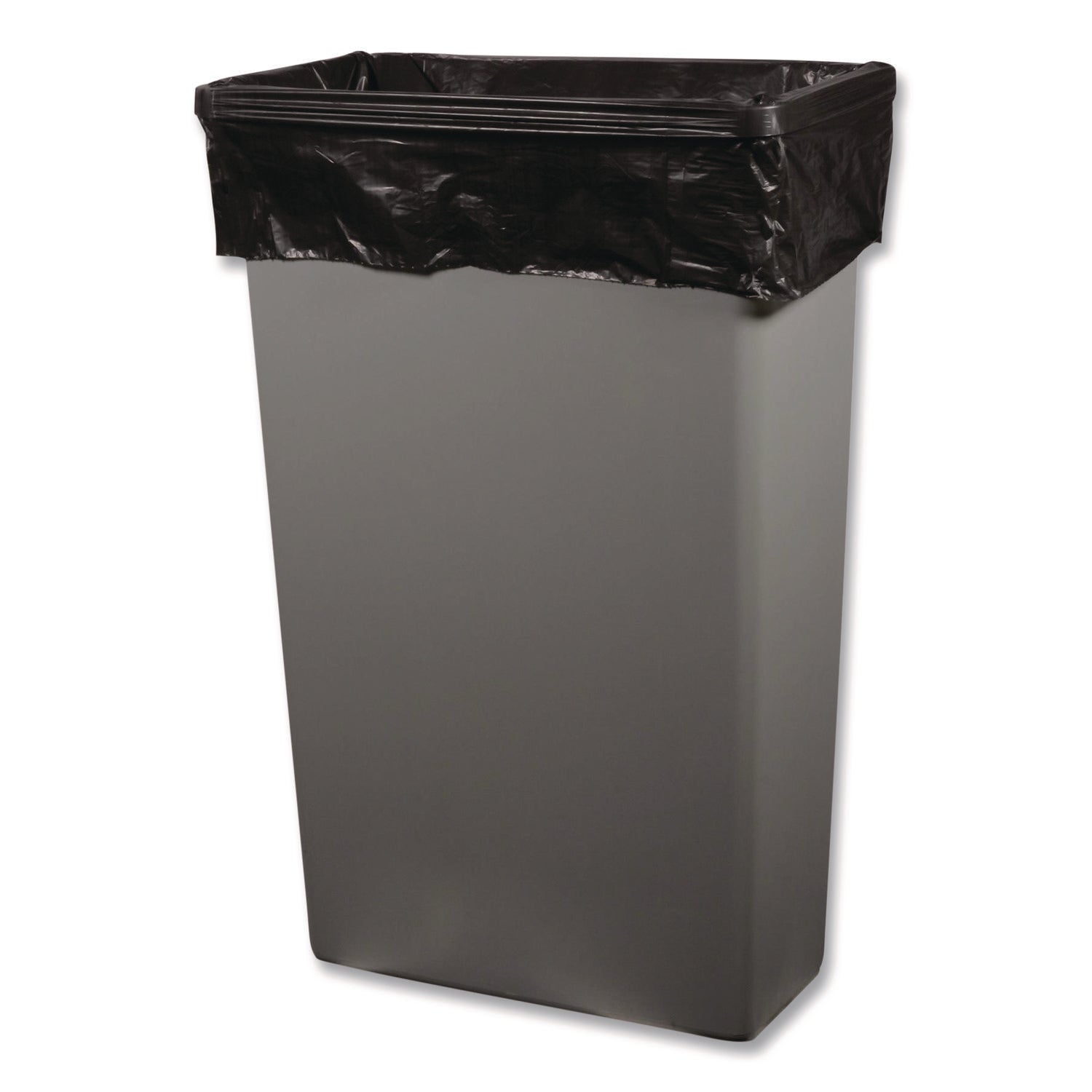 Heritage High-Density Waste Can Liners, 33 gal, 16 mic, 33 x 40, Black, Roll, 250/Carton