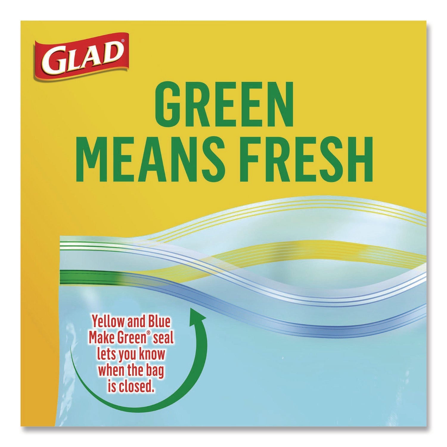 Glad® Zipper Food Storage Plastic Bags, Freezer Bags, Quart Size, 7.75 x 8.44, Clear, 20 Bags/Box, 12 Boxes/Carton