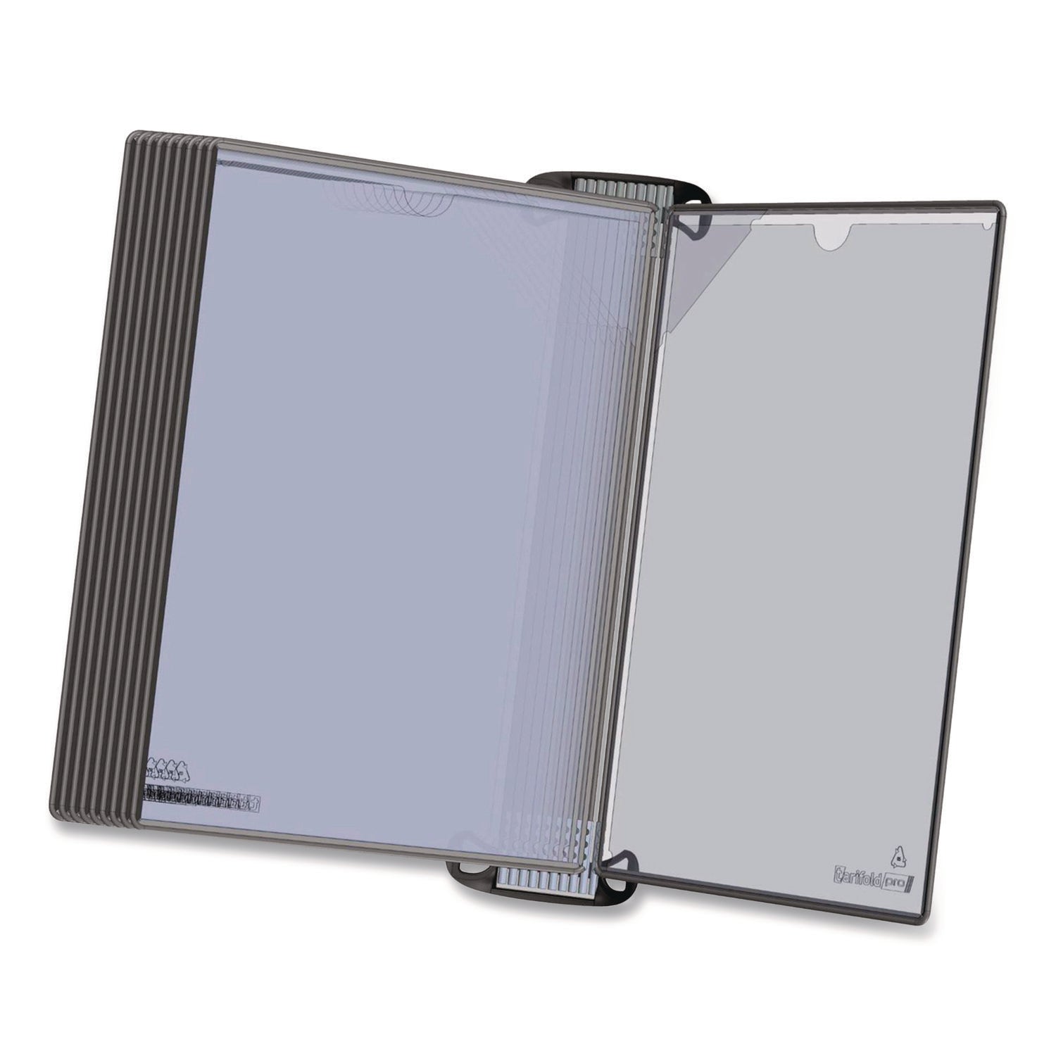 djois® by Tarifold PRO Series Magnetic Wall Reference System, 10 Panels with Black Borders, Black Base - Bloom Skins
