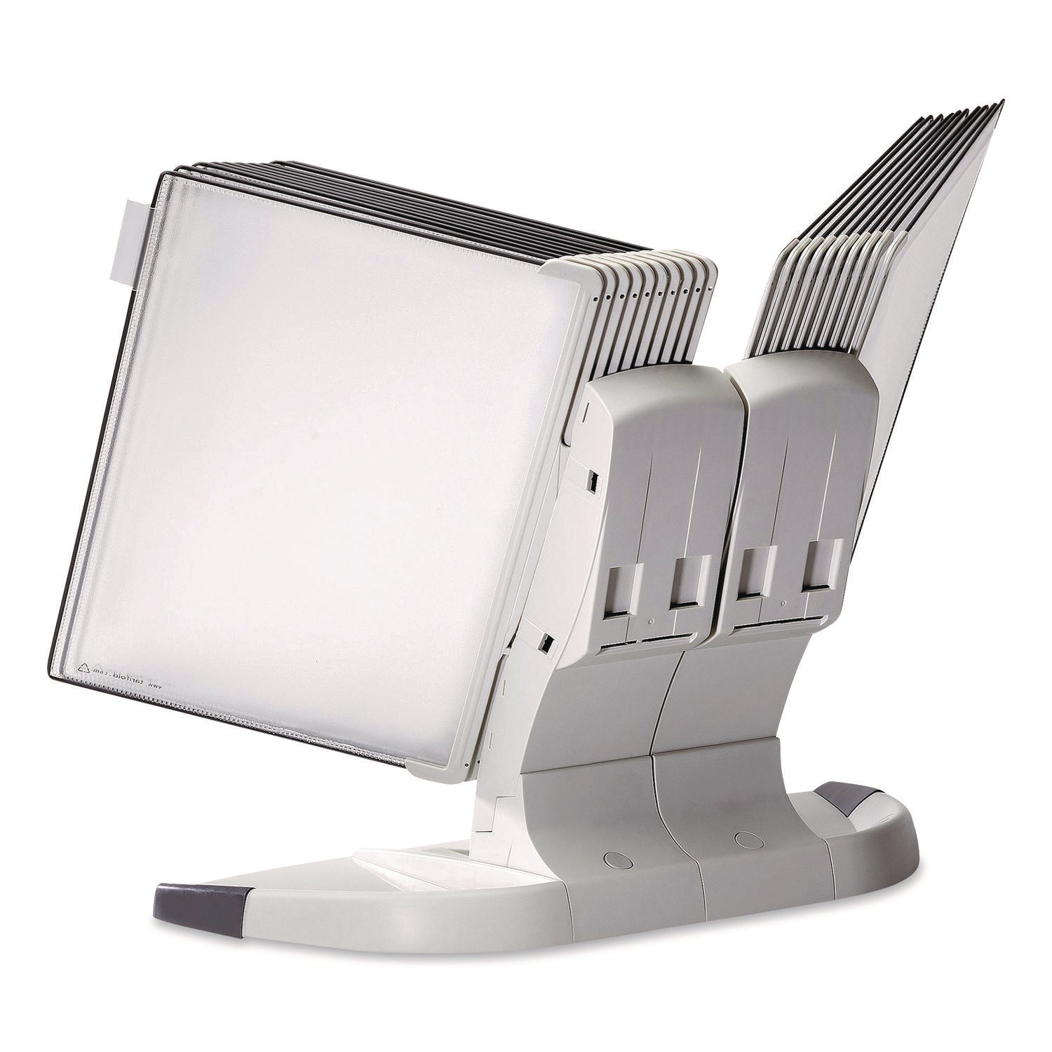 djois® by Tarifold Expansion Set for TD271 Desktop Reference System, 10 Panels with Gray Borders, Gray Base - Bloom Skins
