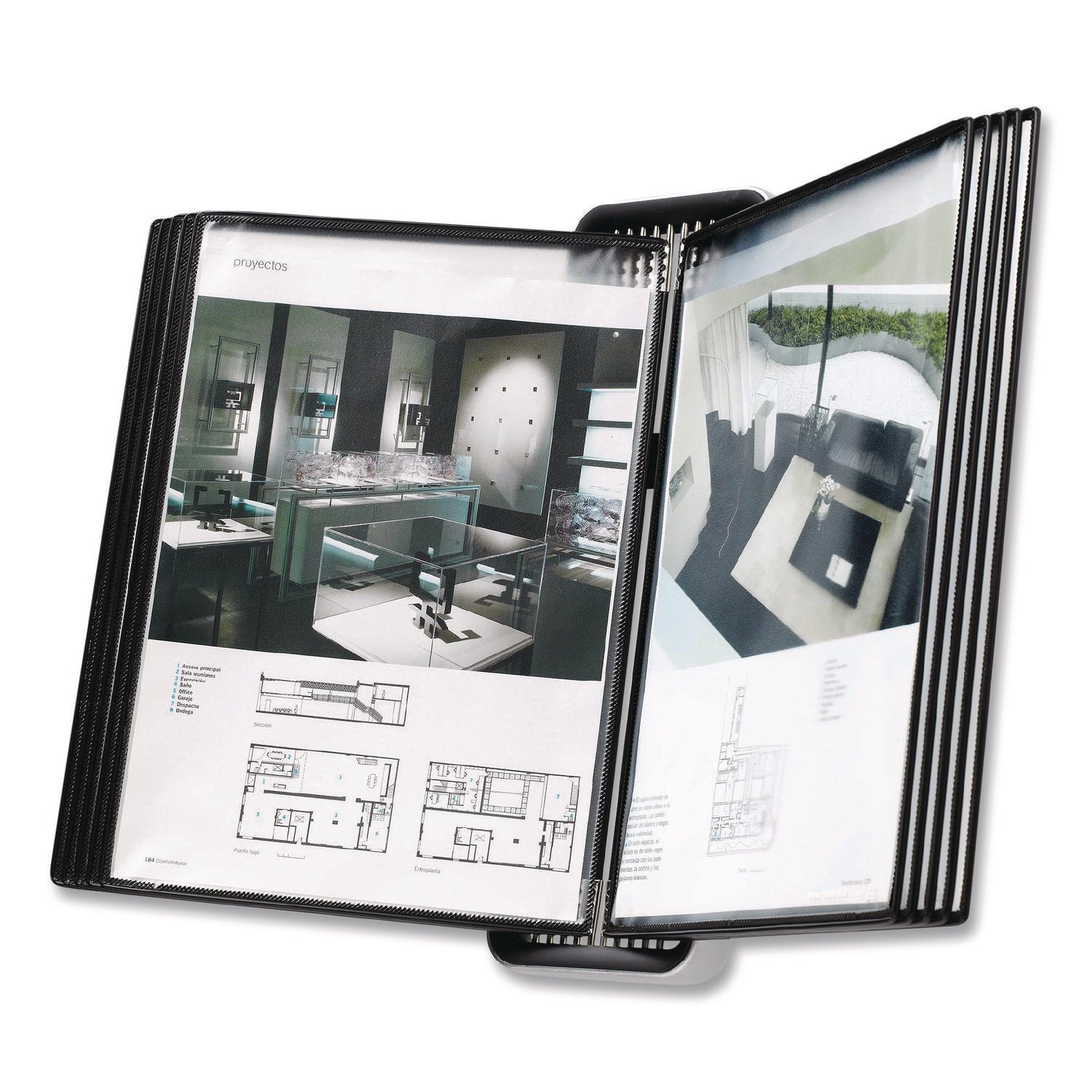 djois® by Tarifold VEO Wall Reference System, 10 Panels with Black Borders, Black Base - Bloom Skins