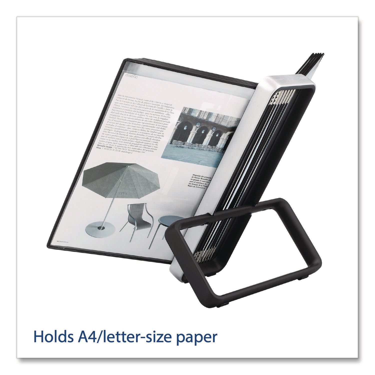 djois® by Tarifold VEO Desktop Reference System, 10 Panels with Black Borders, Black Base - Bloom Skins