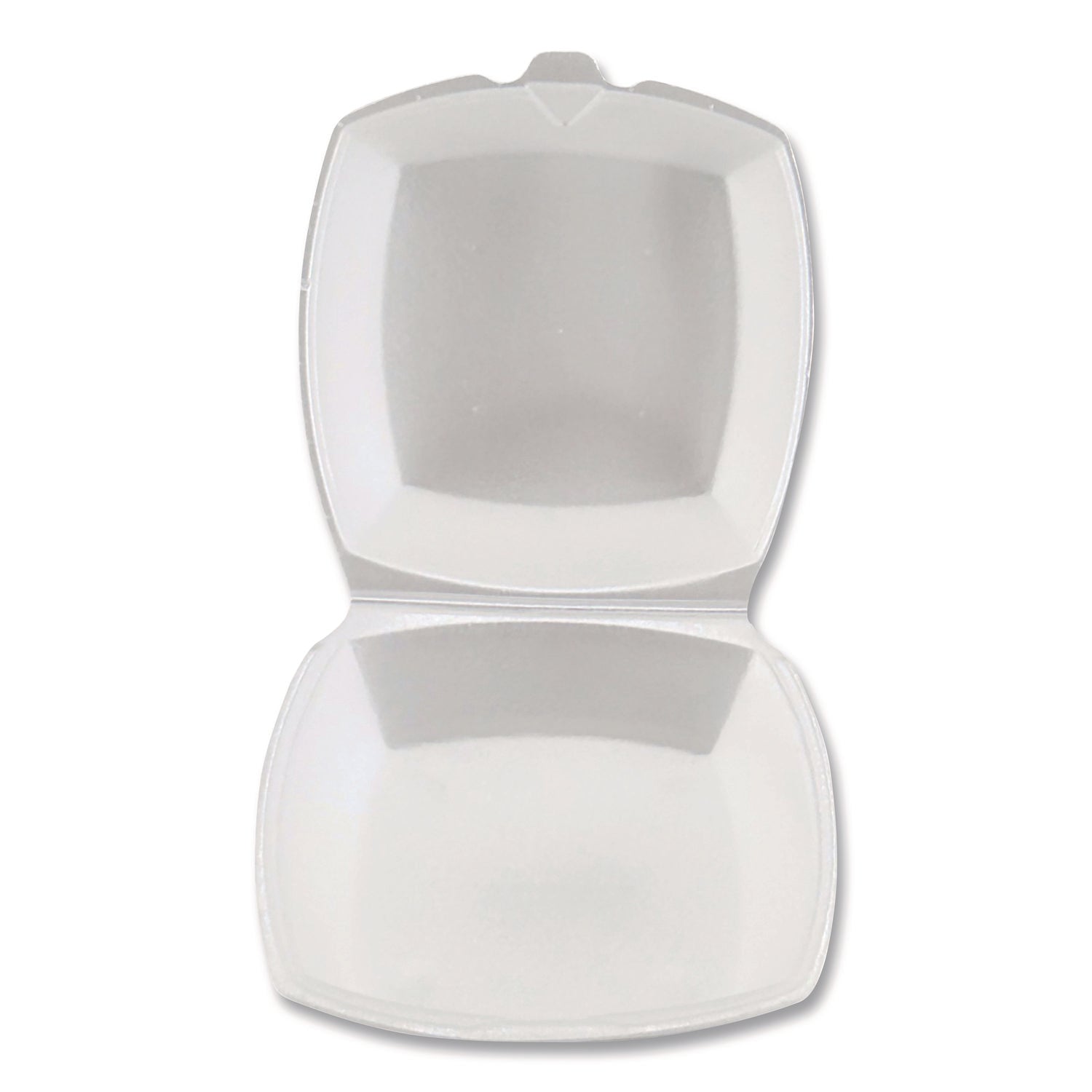 Plastifar Foam Hinged Lid Containers, 6 x 6 x 3, White, Foam, 500/Carton