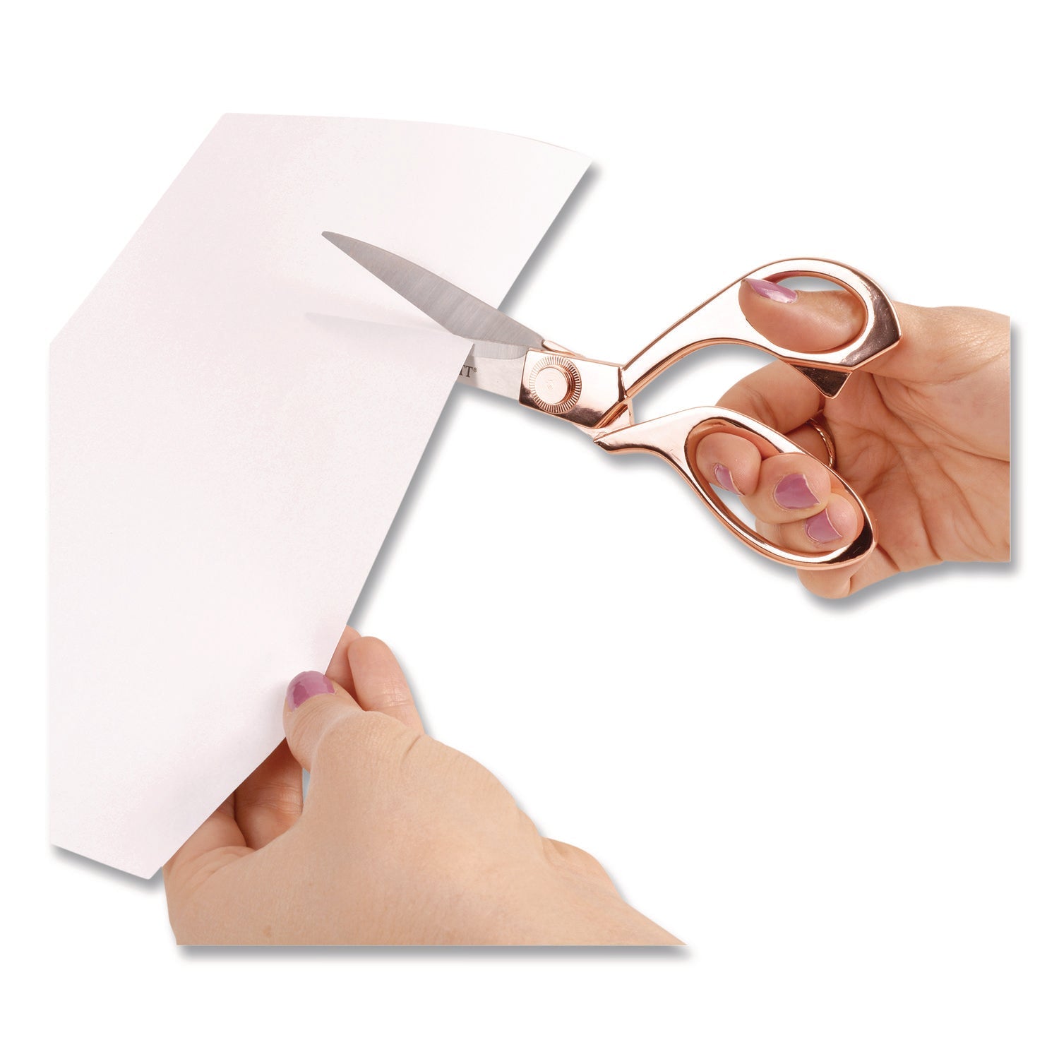 Westcott® Vintage Stainless Steel Scissors, 8" Long, Offset Rose Gold Handle - Bloom Skins