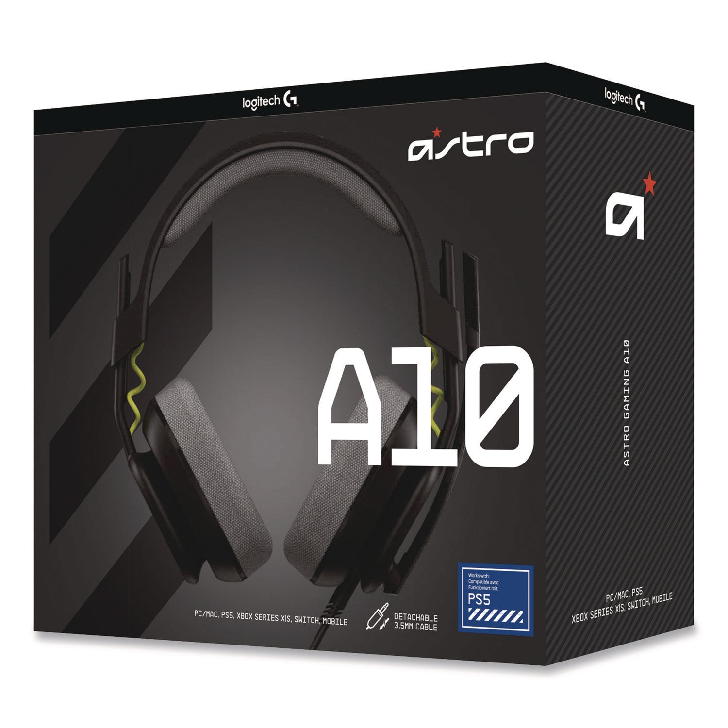 Logitech® Astro A10 Over-the Ear Gaming Headset with Mic for Playstation, Black