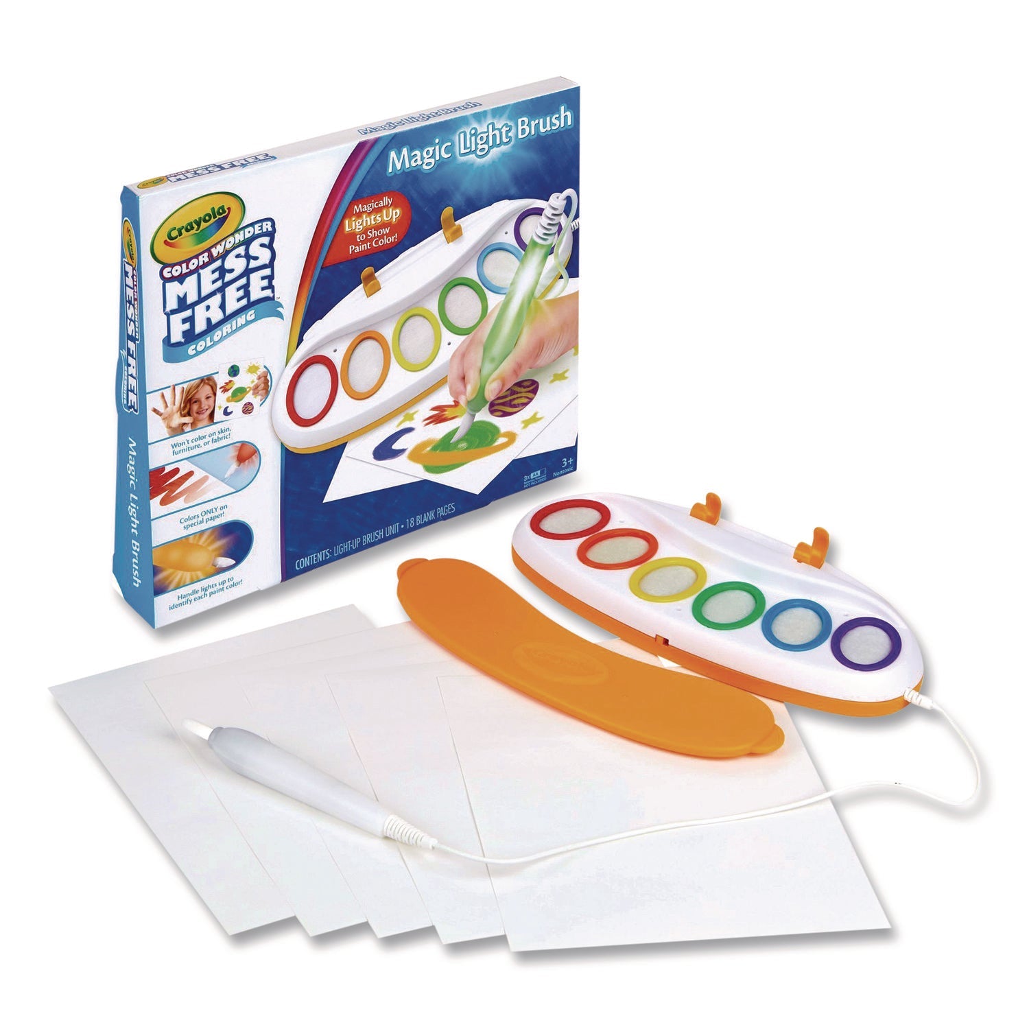 Crayola® Color Wonder Magic Light Brush with (6) Color Wonder Paints and (18) Blank Color Wonder Paper Sheets
