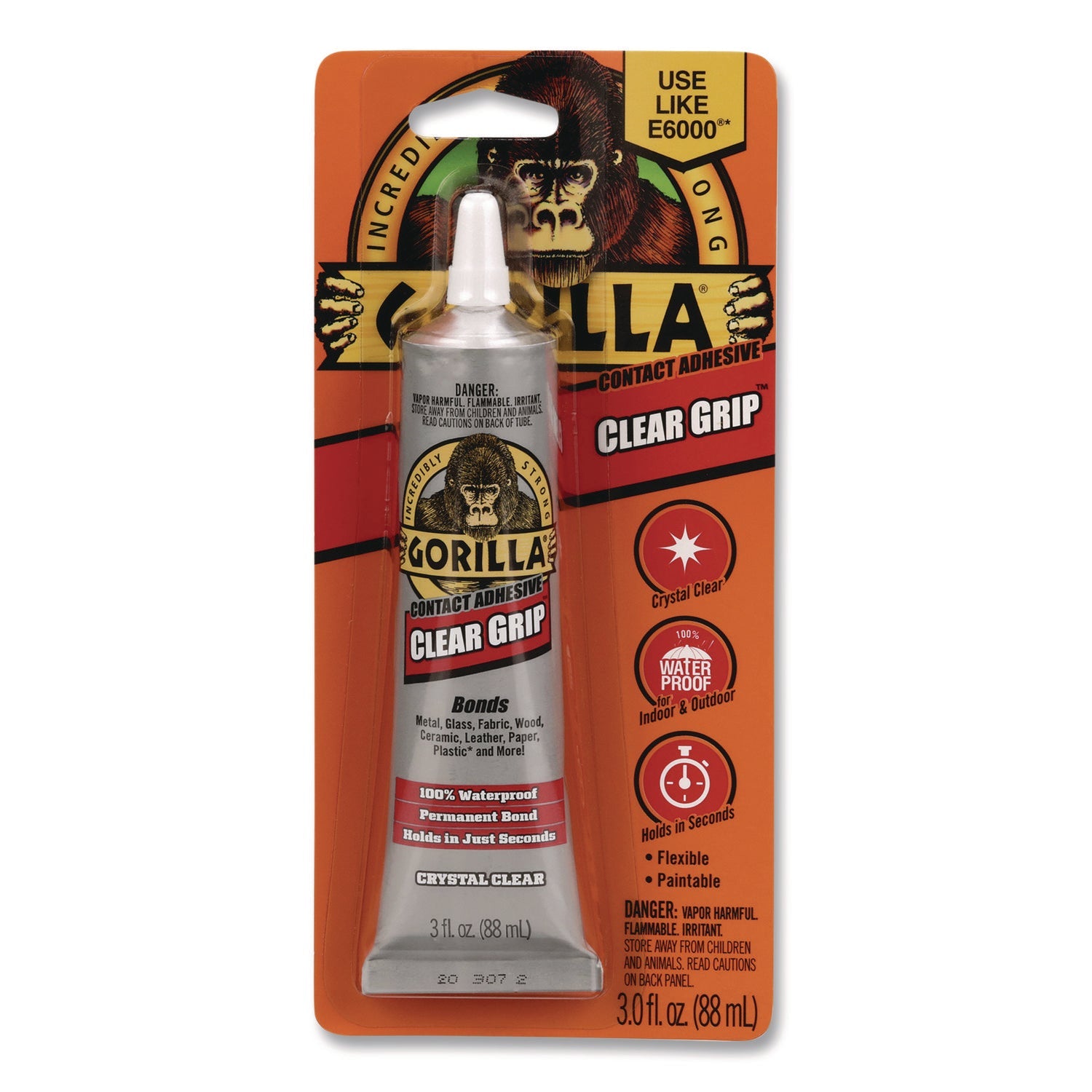 Gorilla® Clear Grip Contact Adhesive, 3 oz Tube, Dries Clear - Bloom Skins