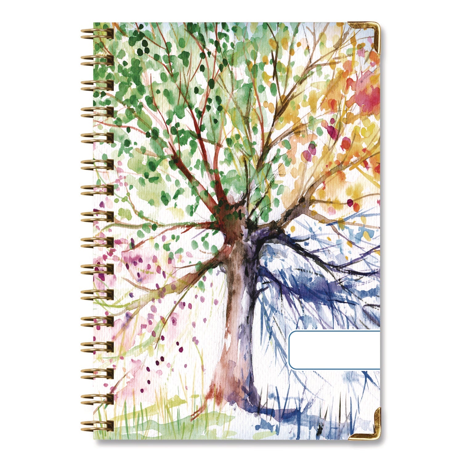 Global Printed Products Seasons Tree Weekly/Monthly Planner, Seasons Tree Artwork, 8 x 5.5, Multicolor Cover, 14-Month: Nov 2024 to Dec 2025 - Bloom Skins