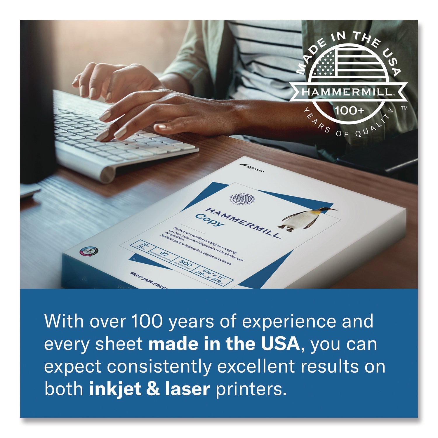 Hammermill® Premium Laser Print Paper, 98 Bright, 24 lb Bond Weight, 8.5 x 11, White, 500/Ream, 10 Reams/Carton - Bloom Skins