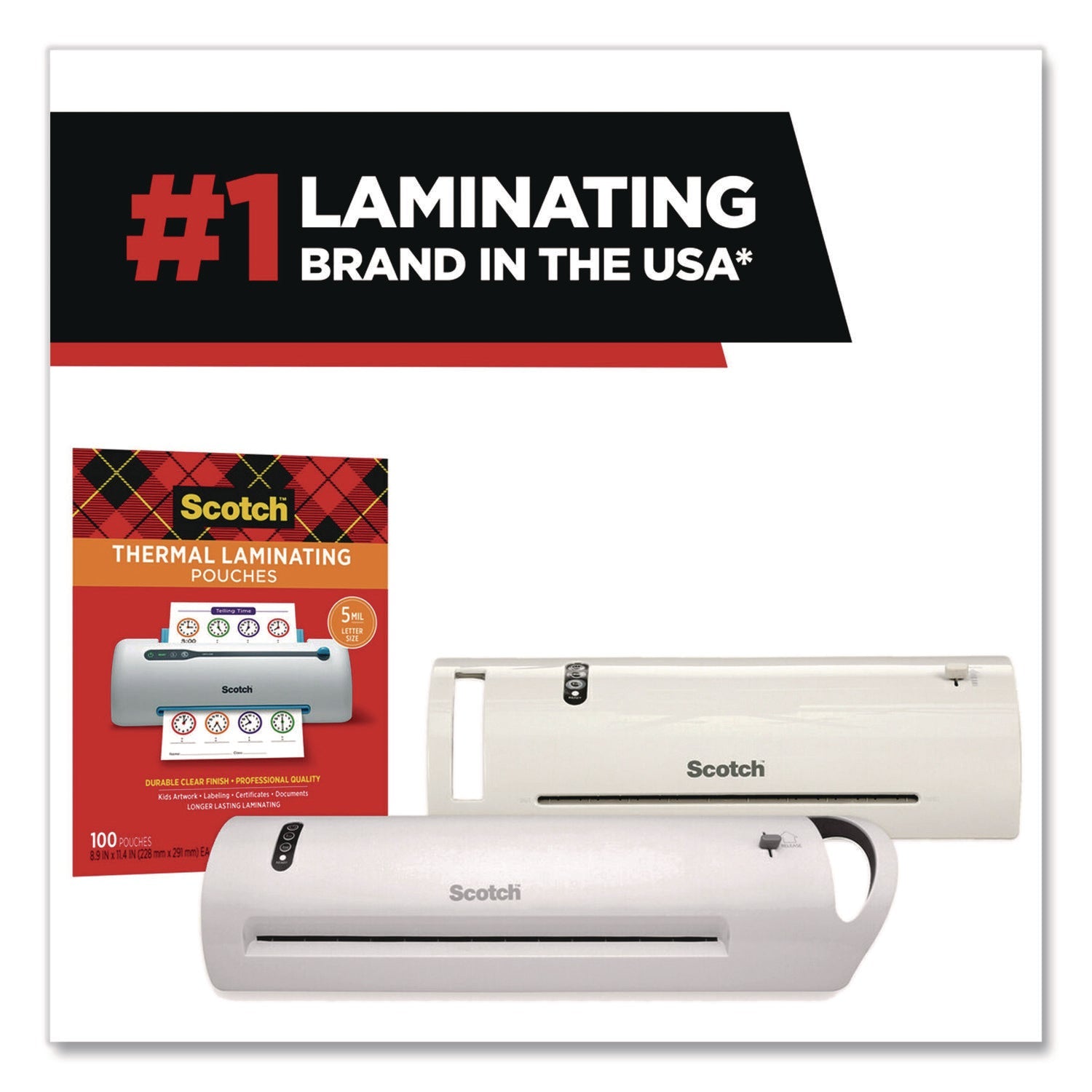 Scotch™ Laminating Pouches, 3 mil, 8.9" x 11.4", Clear, 150/Pack - Bloom Skins