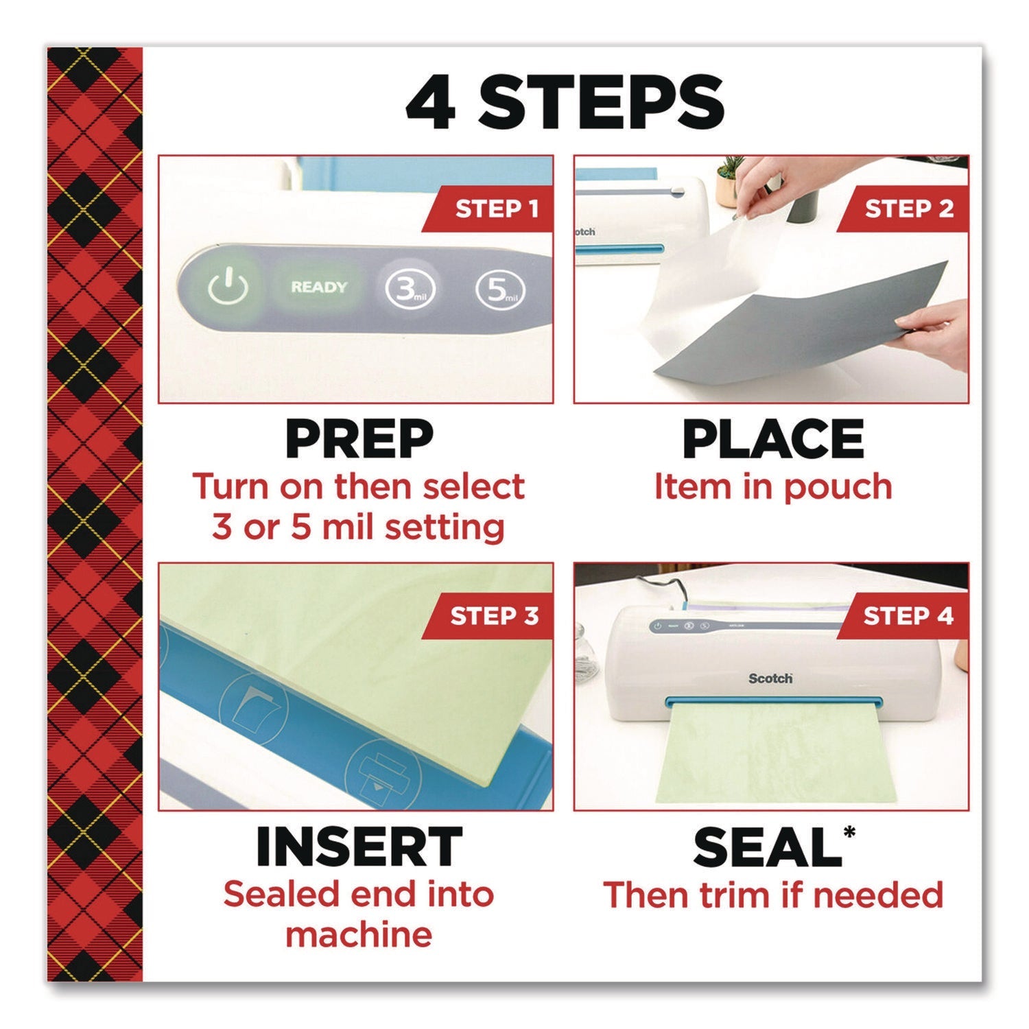 Scotch™ Laminating Pouches, 3 mil, 8.9" x 11.4", Clear, 150/Pack - Bloom Skins