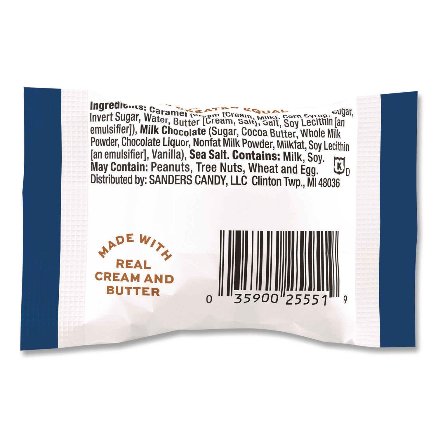 Sanders® Small Batch Wonders Snack-Size Milk Chocolate Sea Salt Caramels, 0.5 oz Individually Wrapped, 48/Box - Bloom Skins