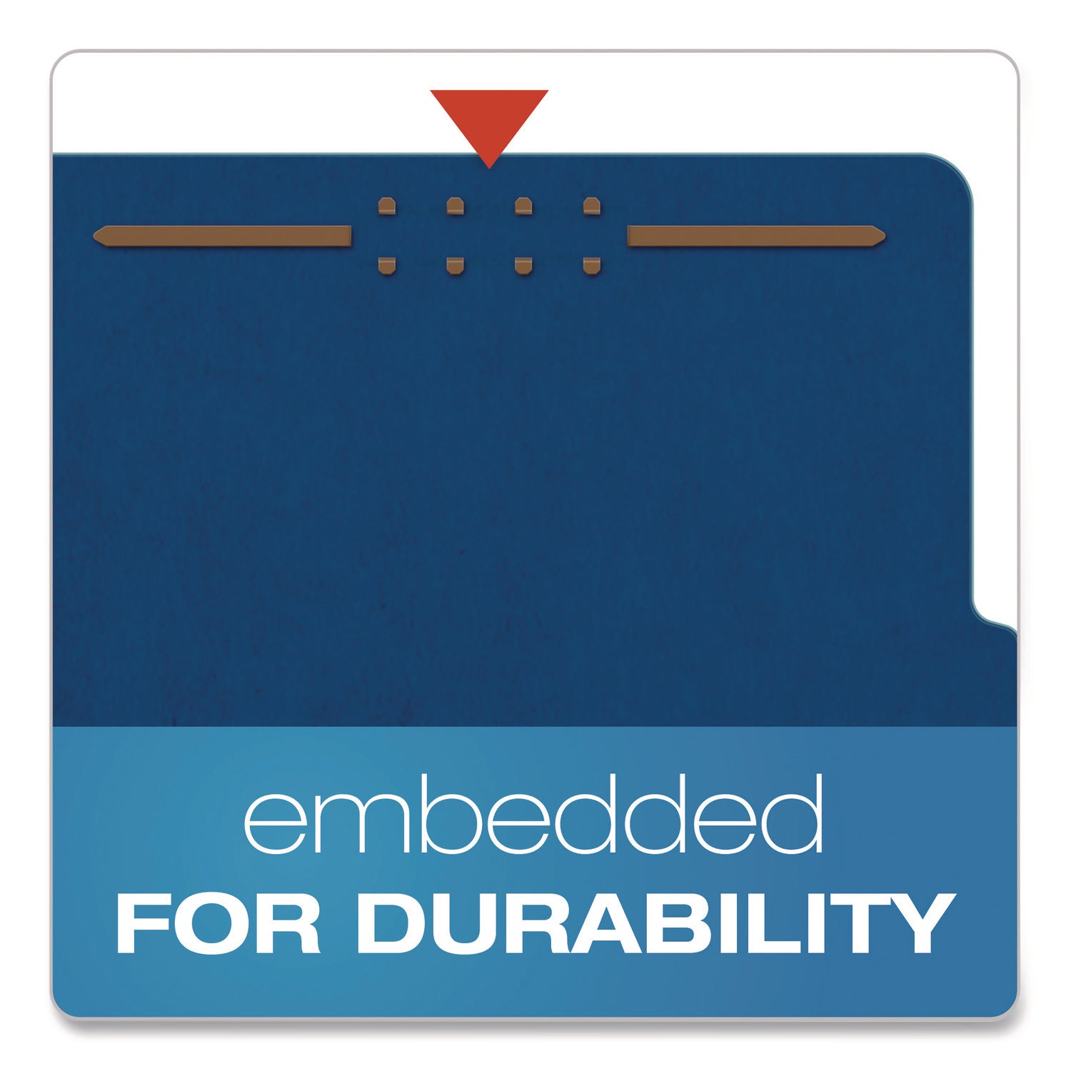Pendaflex® Colored Pressboard Top Tab Classification Folders, 1.75" Expansion, 1 Divider, 4 Fasteners, Letter Size, Dark Blue, 10/Box