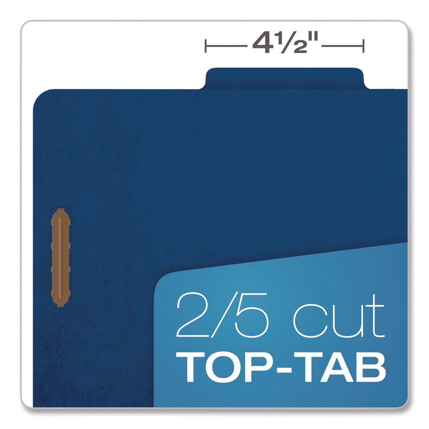 Pendaflex® Colored Pressboard Top Tab Classification Folders, 1.75" Expansion, 1 Divider, 4 Fasteners, Letter Size, Dark Blue, 10/Box