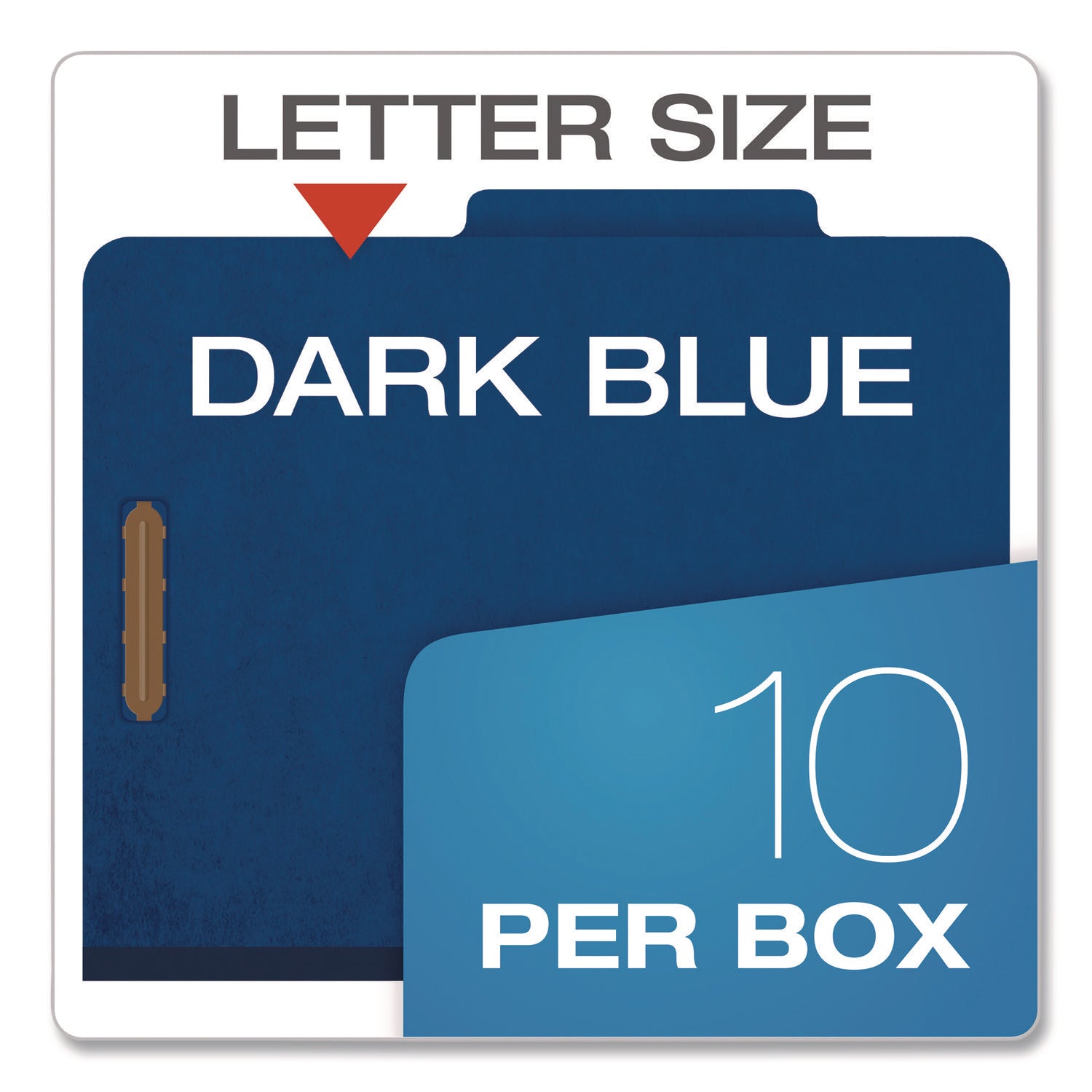 Pendaflex® Colored Pressboard Top Tab Classification Folders, 1.75" Expansion, 1 Divider, 4 Fasteners, Letter Size, Dark Blue, 10/Box