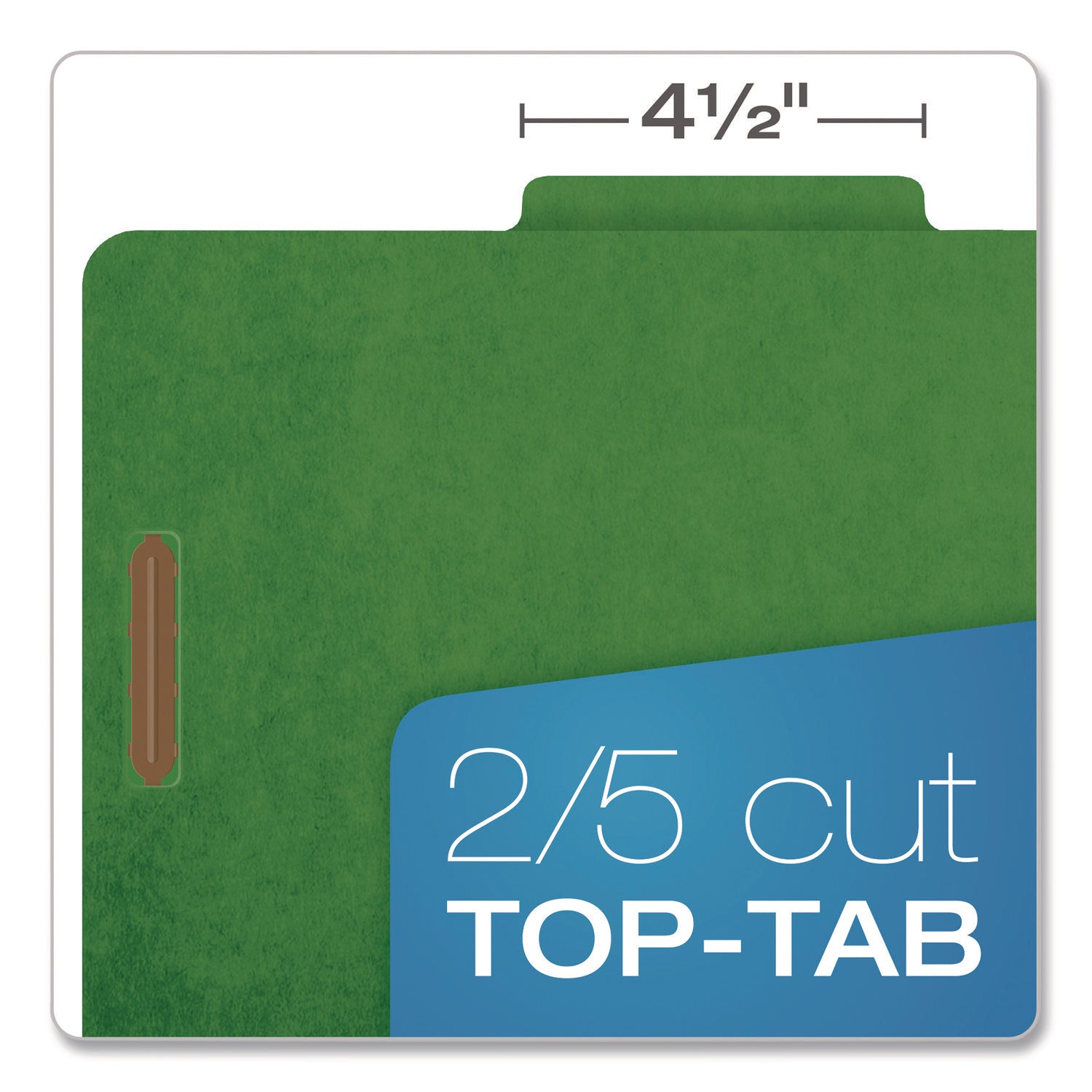 Pendaflex® Colored Pressboard Top Tab Classification Folders, 2.5" Expansion, 2 Dividers, 6 Fasteners, Letter Size, Dark Green, 10/Box