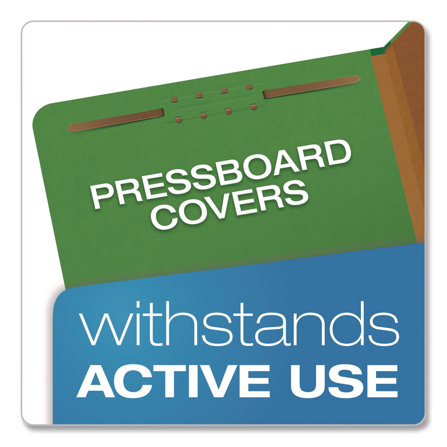 Pendaflex® Colored Pressboard Top Tab Classification Folders, 2.5" Expansion, 2 Dividers, 6 Fasteners, Letter Size, Dark Green, 10/Box