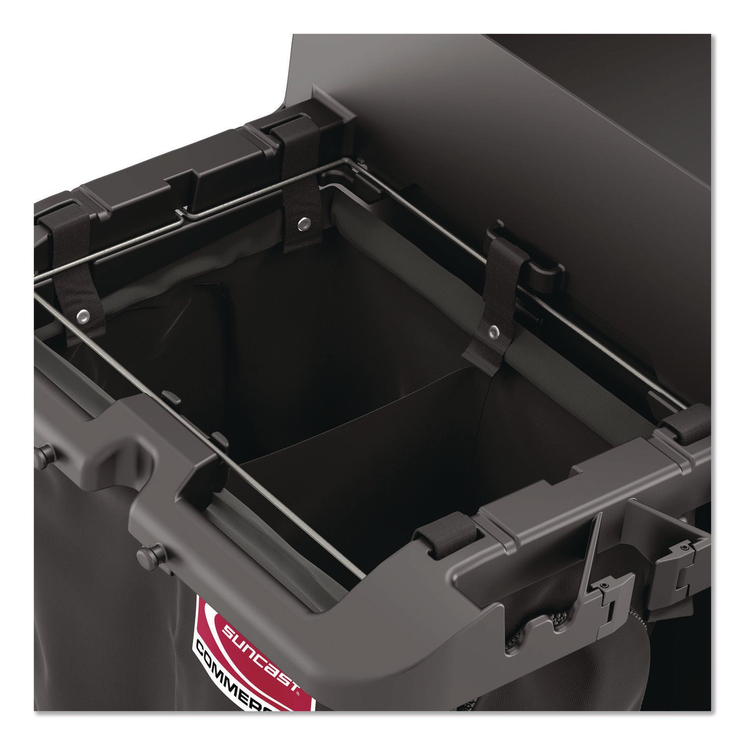Suncast Commercial® Divided Bag for Suncast Commercial Full-Size and Compact-Size Housekeeping Carts, 25.4 gal, 15.6" x 12.52" x 29.95", Black - Bloom Skins