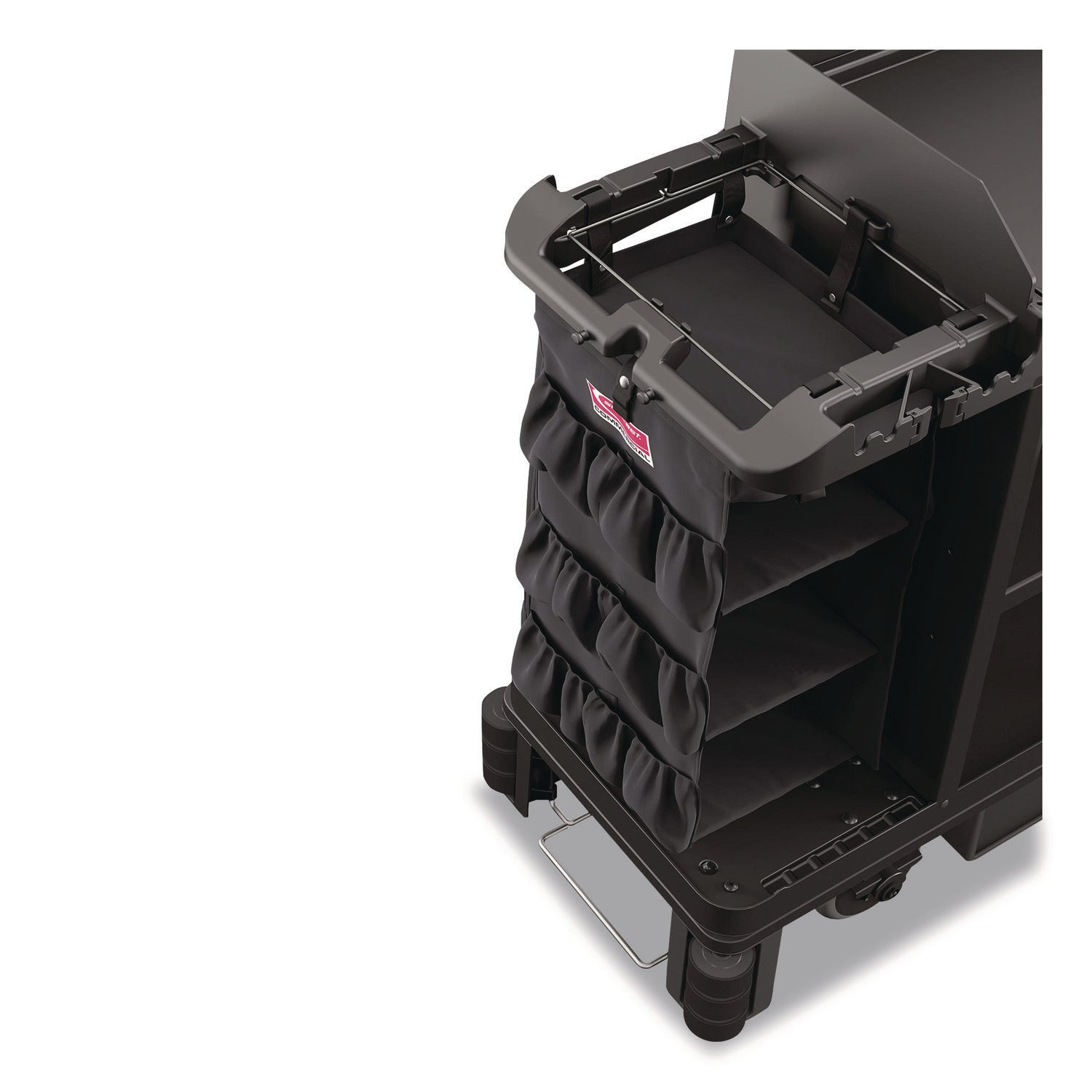 Suncast Commercial® 3-Sided Hanging Bag with Shelves for Suncast Commercial HKC1000/HKC2000 Housekeeping Carts, 25.4 gal, 15.7 x 12.4 x 30, Black - Bloom Skins