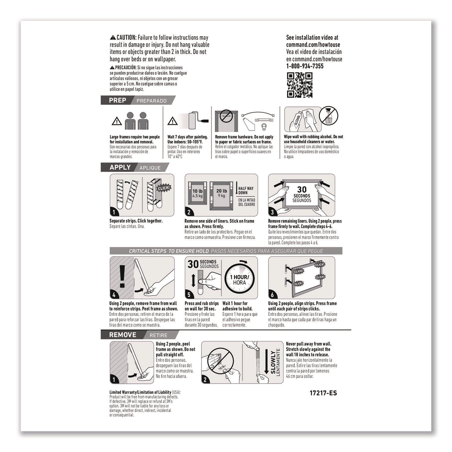 Command™ Picture Hanging Strips, X-Large, Removable, Holds up to 20 lbs per 4 Strips, Black, 8 Pairs/Pack