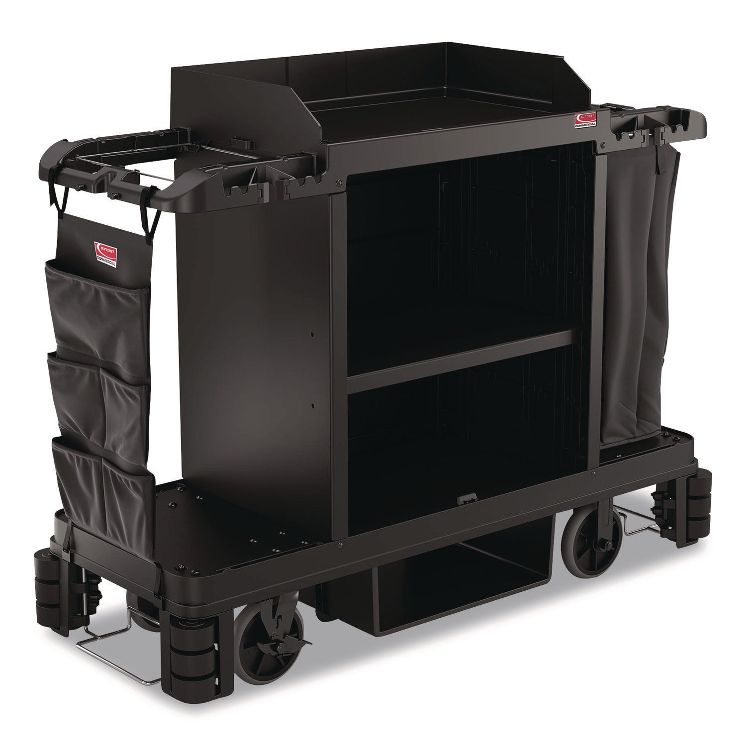 Suncast Commercial® Linen Strap Bag for Suncast Commercial Full-Size and Compact Housekeeping Carts, 16.25" x 1" x 31.75", Black - Bloom Skins