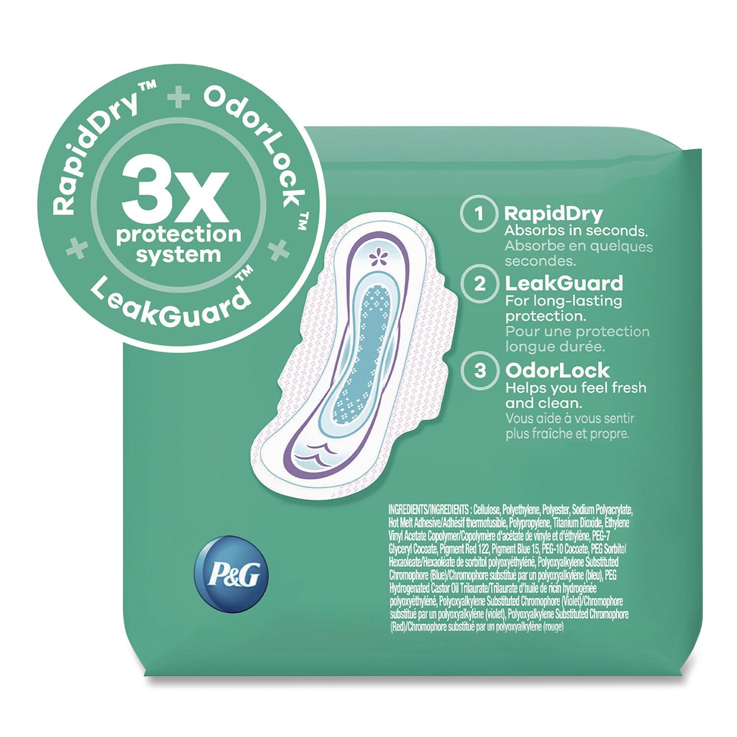 Always® Ultra Thin Pads with Wings, Size 1, Regular Absorbency, 22 Pads/Pack, 12 Packs/Carton