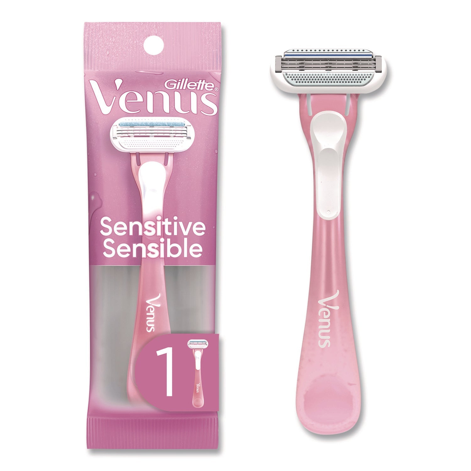 Gillette® Venus Sensitive Sensible Razors, 3 Blades, 36/Carton - Bloom Skins